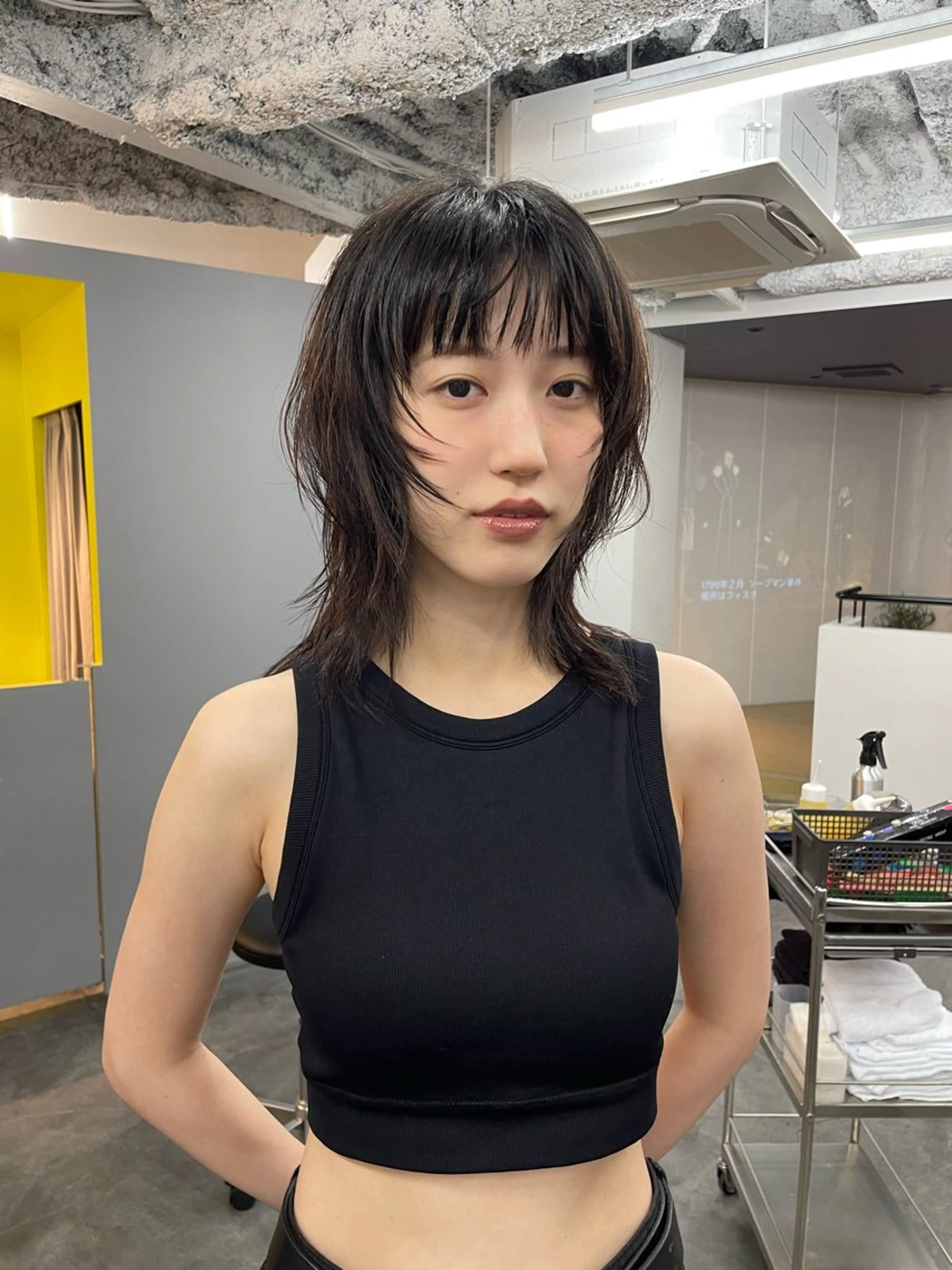 ショート パーマ ヘアアレンジ レイヤーカット シャギー ハッシュカット/ 韓国ヘア☽⋰mahoのヘアスタイル