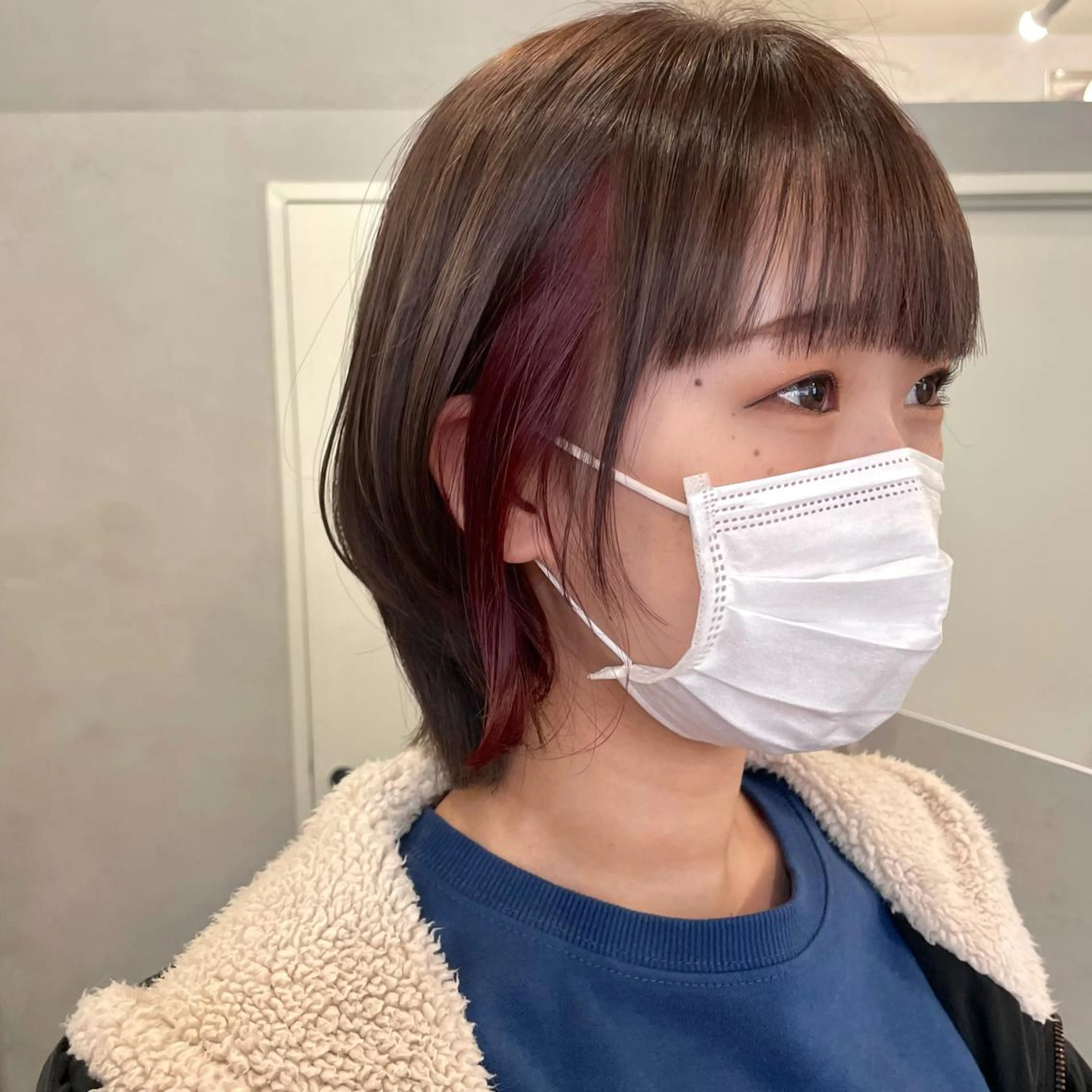 ショート カラー ブリーチ インナーカラー ピンクカラー ボブ レイヤーカット Anytime所属・はるか 💐 お悩み改善美容師のヘアスタイル