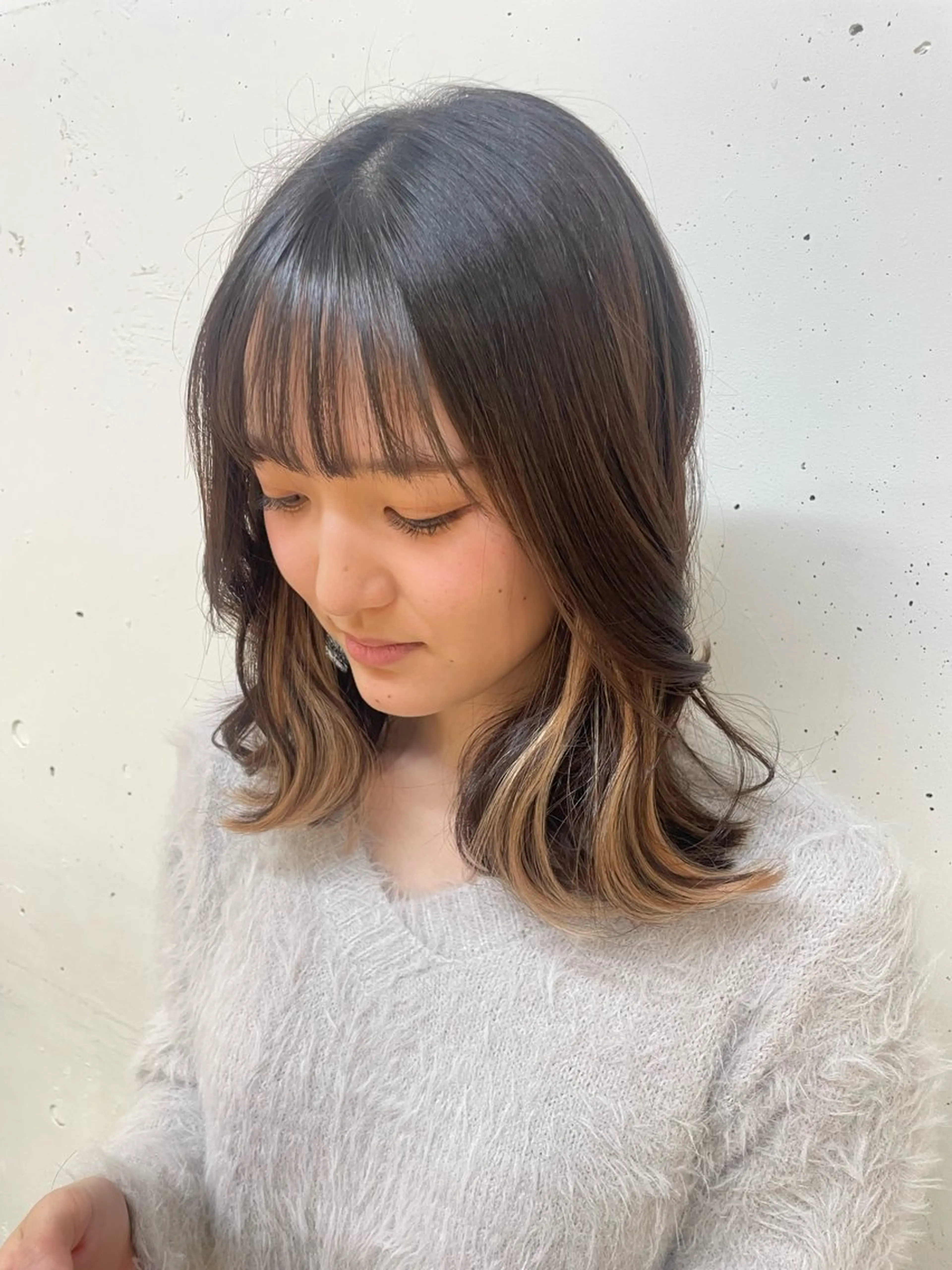 セミロング カラー 髪質改善/縮毛/新宿 🫧SUZUKA🫧のヘアスタイル