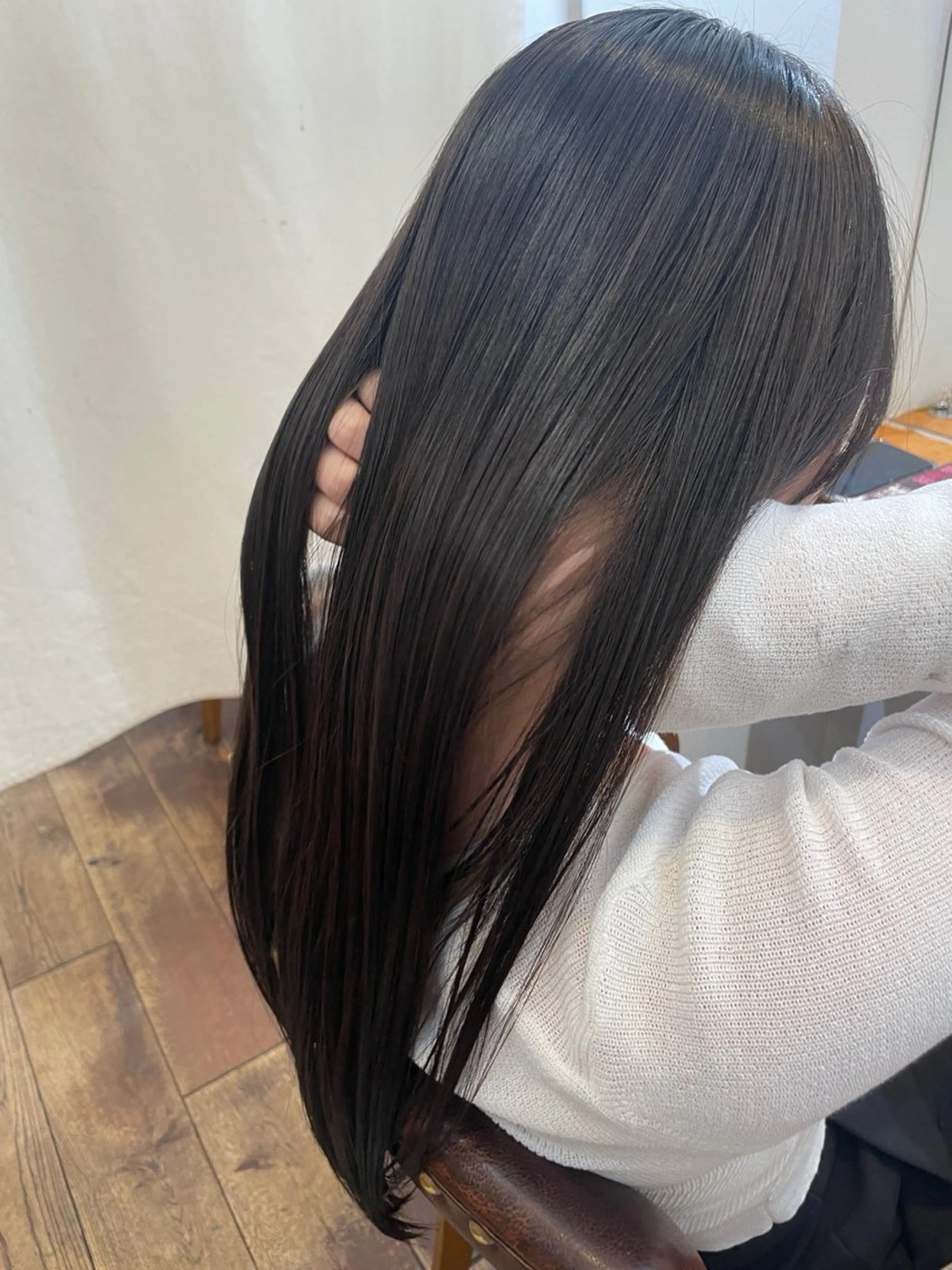 maintenance cut + straight perm  ／ 毛先カット+ストレート( s&b 込 )の写真