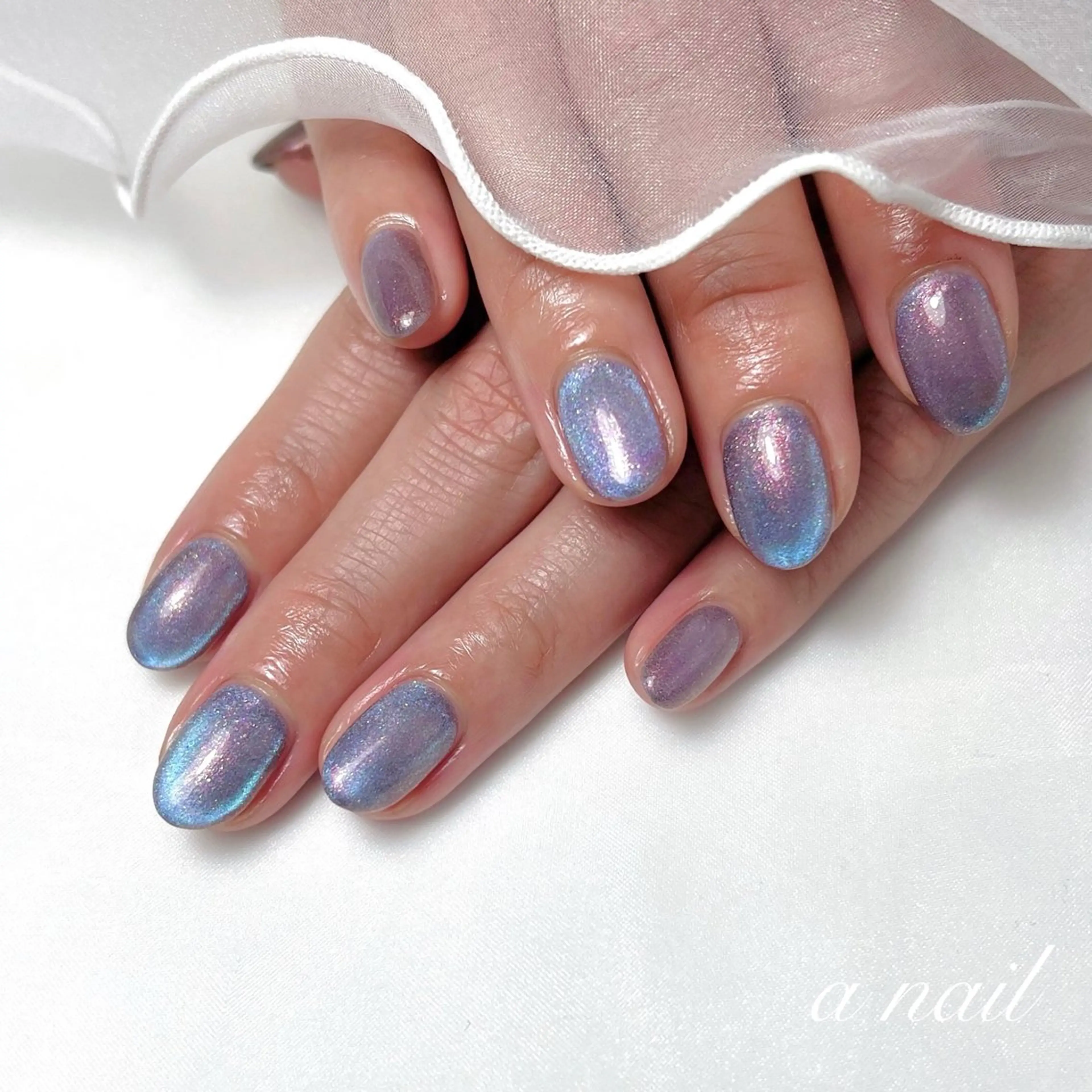 ネイル マグネットネイル マグネットワンカラー ワンカラーネイル ハンドネイル Salon_ a.nailのネイルデザイン