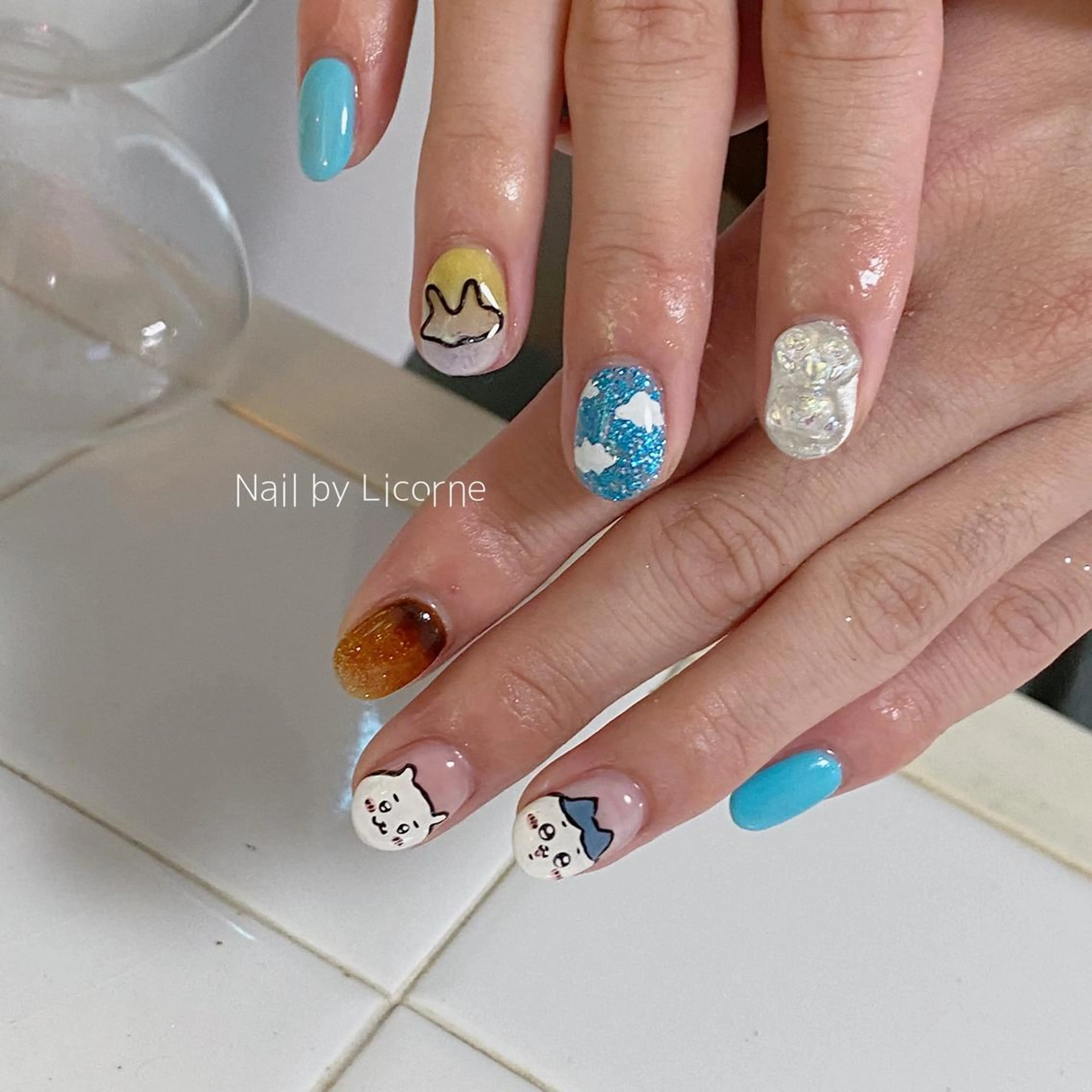 ネイル アートネイル オーロラネイル フレンチネイル 氷ネイル・うるうるネイル マグネットネイル ハンドネイル Nail by Licorneのネイルデザイン