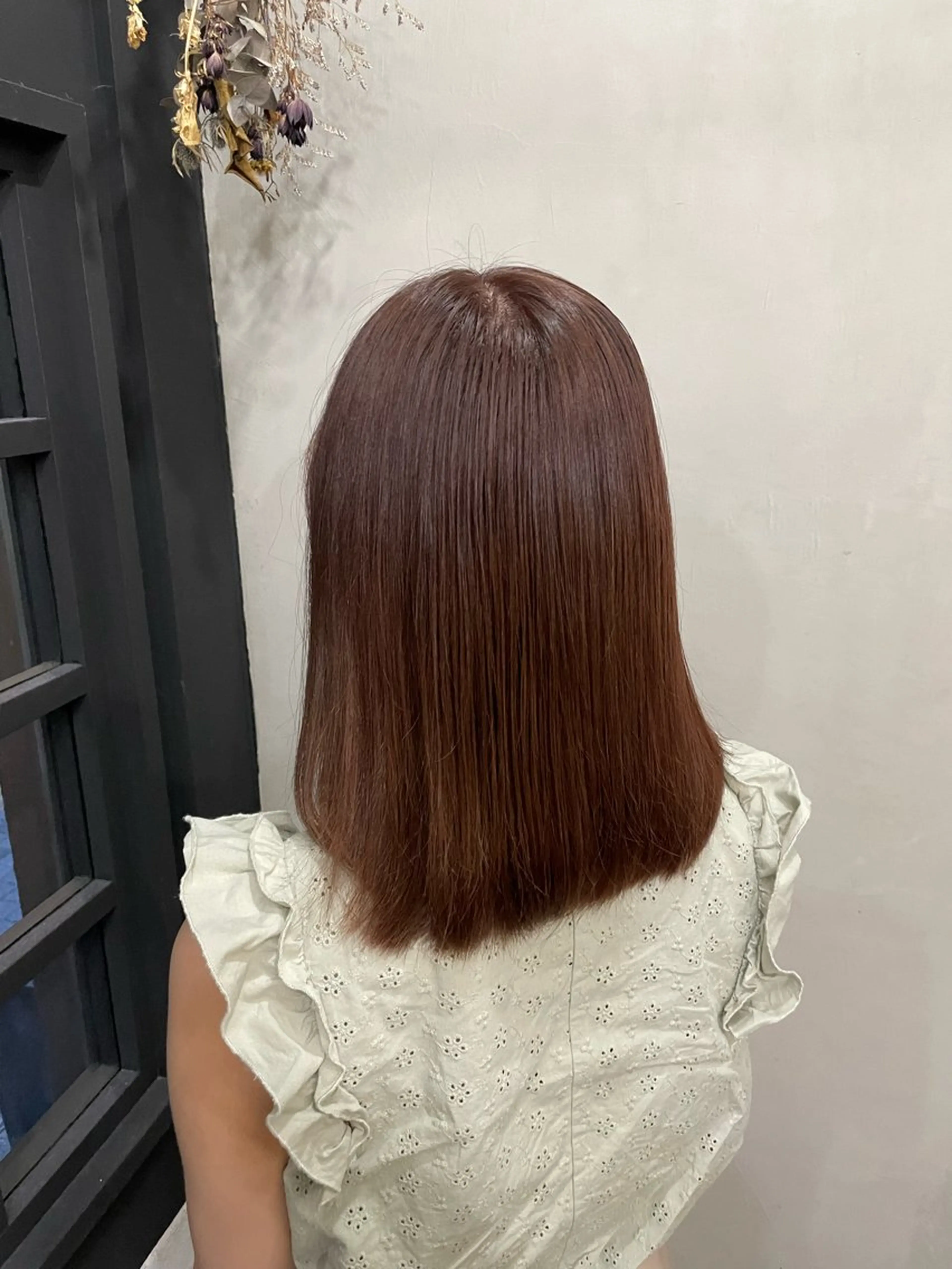 セミロング ピンクブラウン ヘアカラー ヘッドスパ ✨メンズ特化美容師 ✨イブキのヘアスタイル