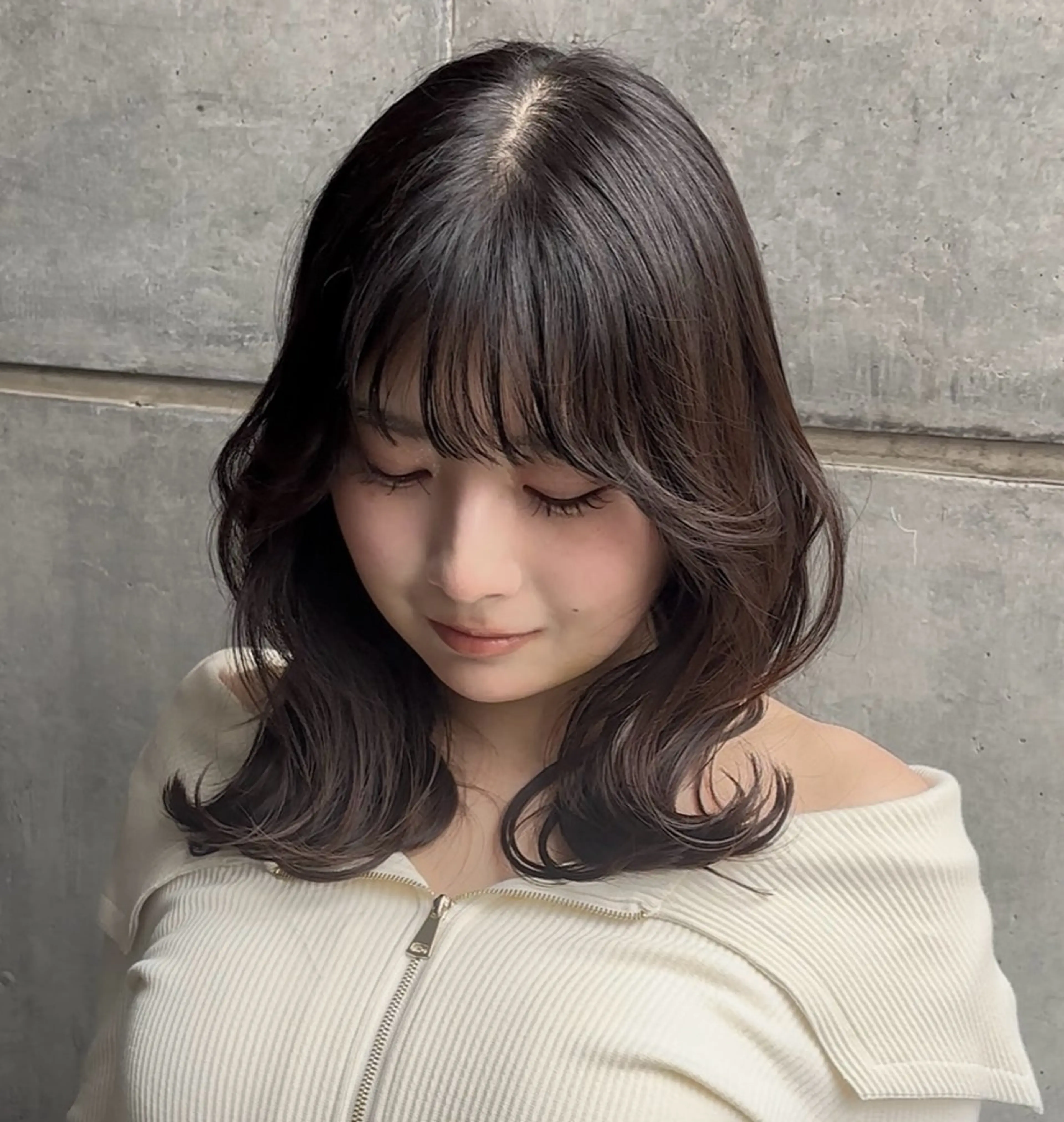 ミディアム カット ヘアカラー トリートメント 💎似合わせのプロ 💎透明感カラー杉原のヘアスタイル