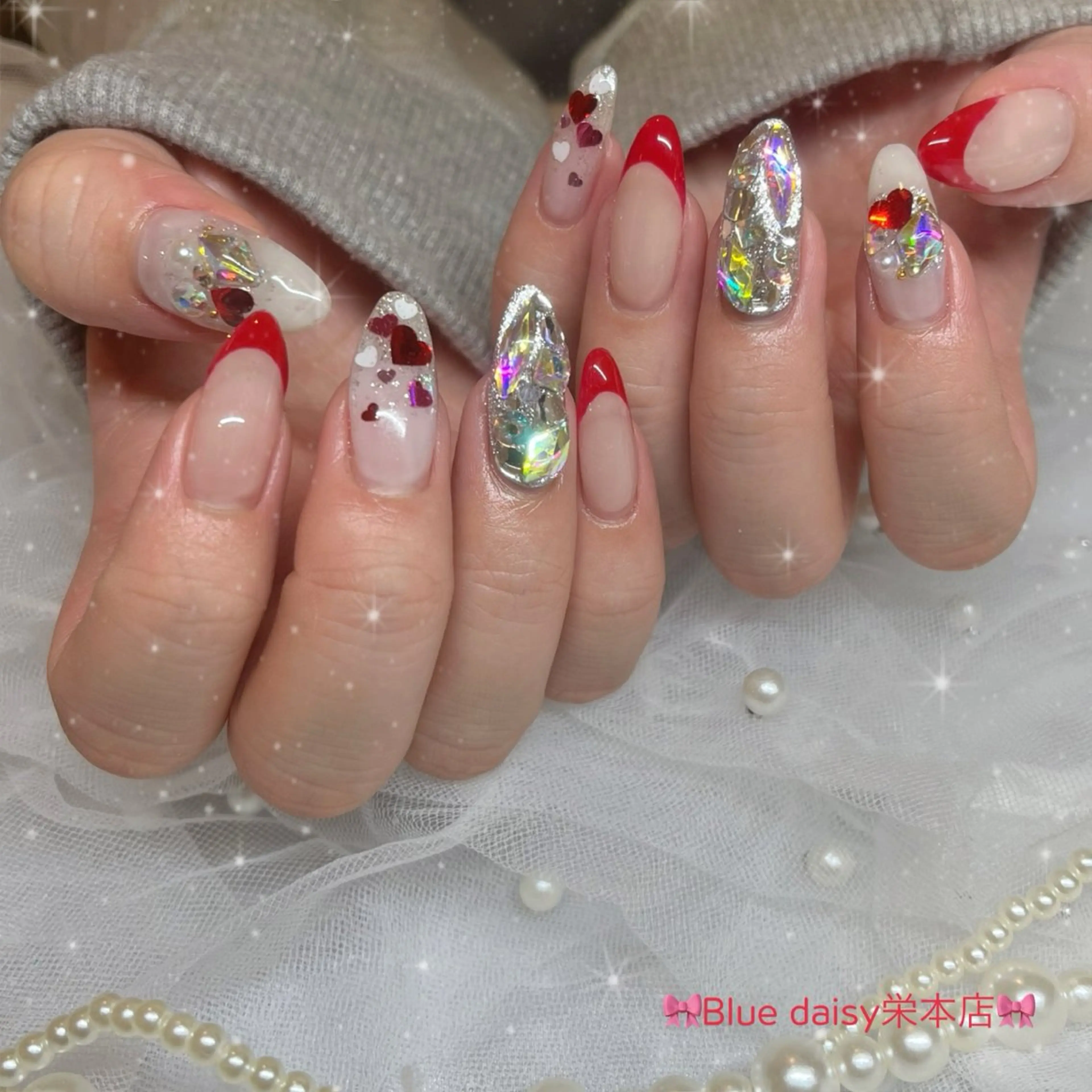 ネイル バレンタイン ハンドネイル ブルーデイジー栄本店所属・BlueDaisy 栄本店のネイルデザイン