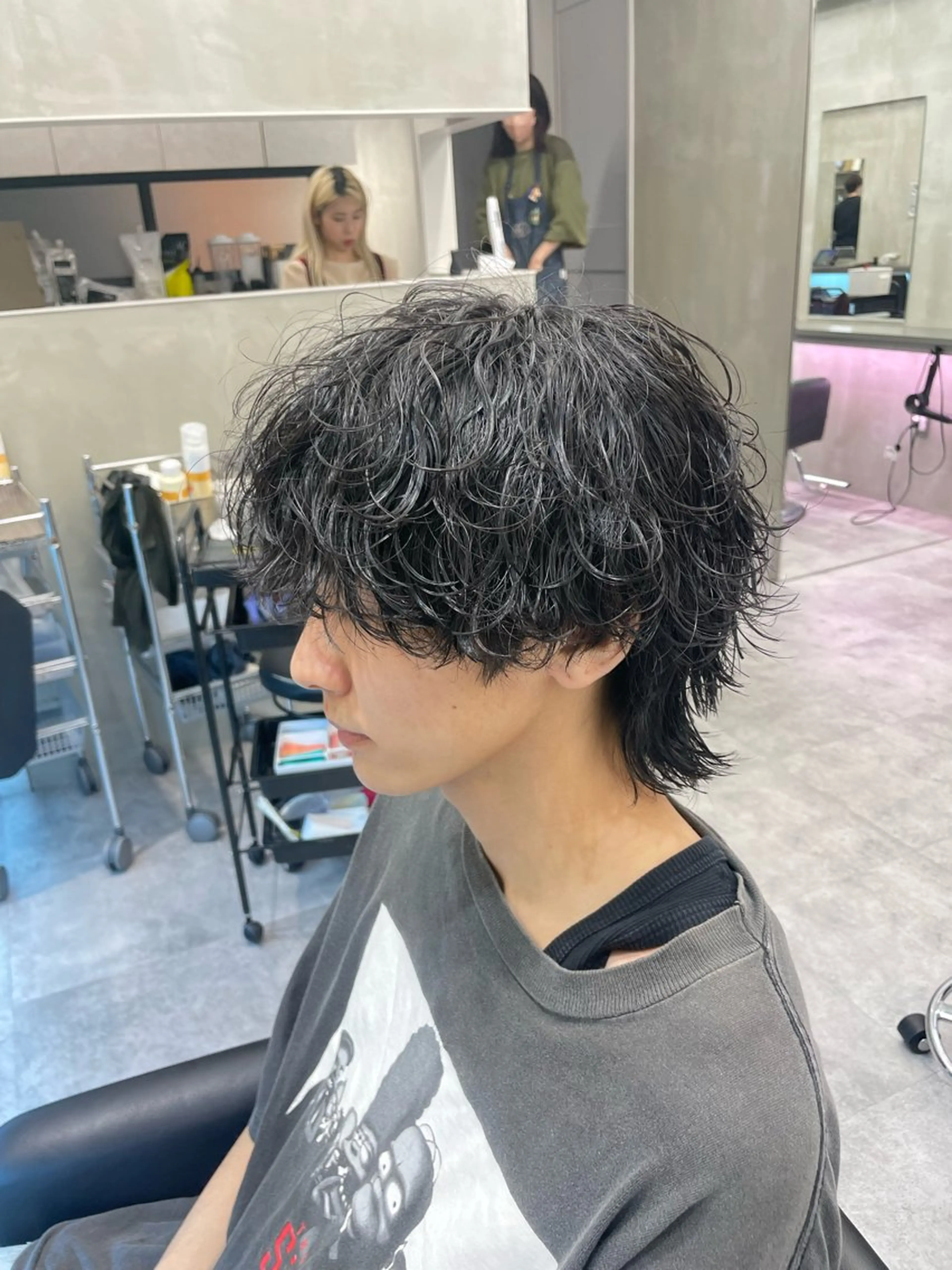 メンズ メンズパーマ 波巻きパーマ メンズウルフカット ウルフカット パーマ the path だいちのヘアスタイル
