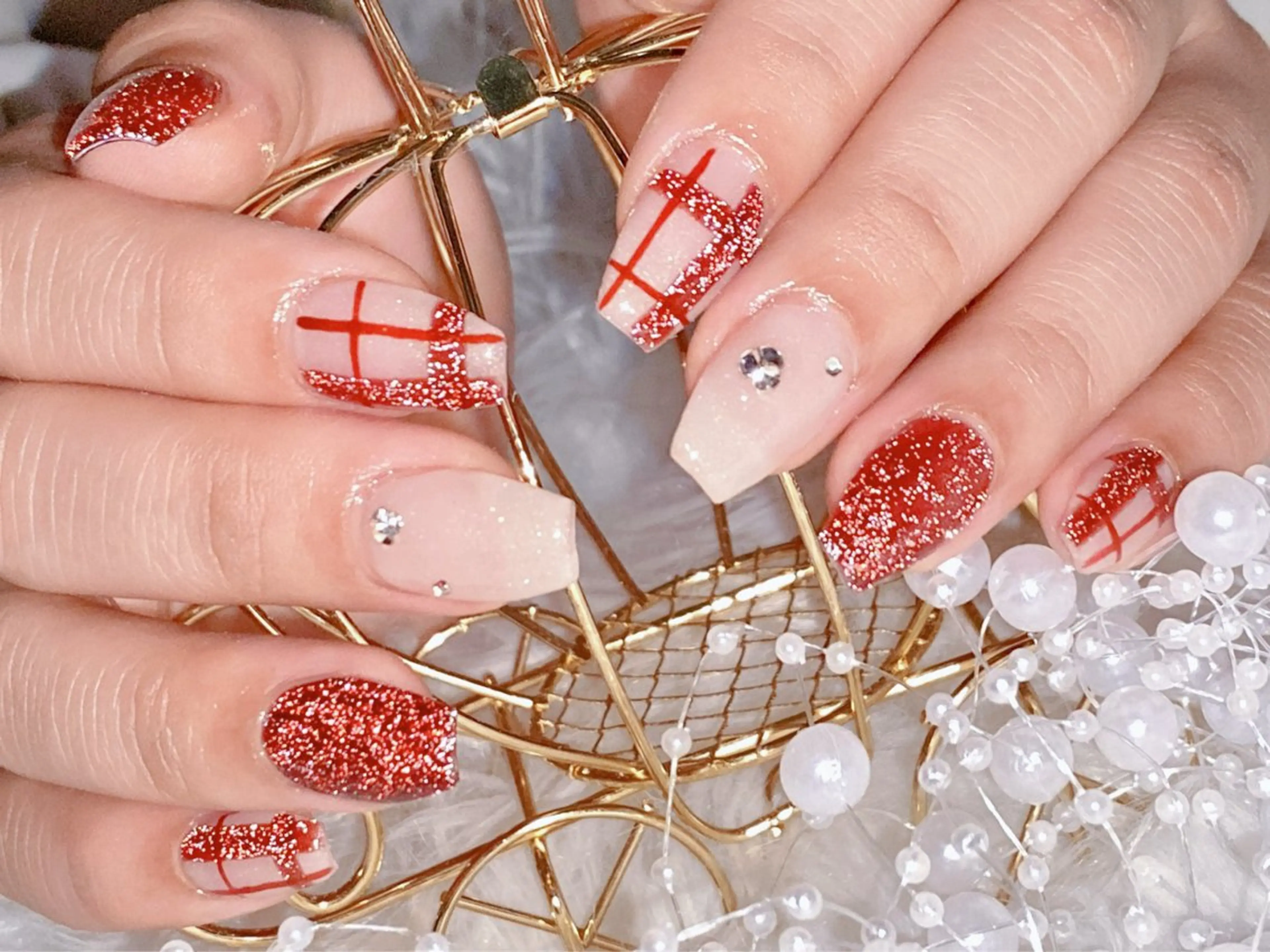 ご新規様限定【オフ込】長さだし10本+ワンカラー アート4本&パーツ6個までの写真