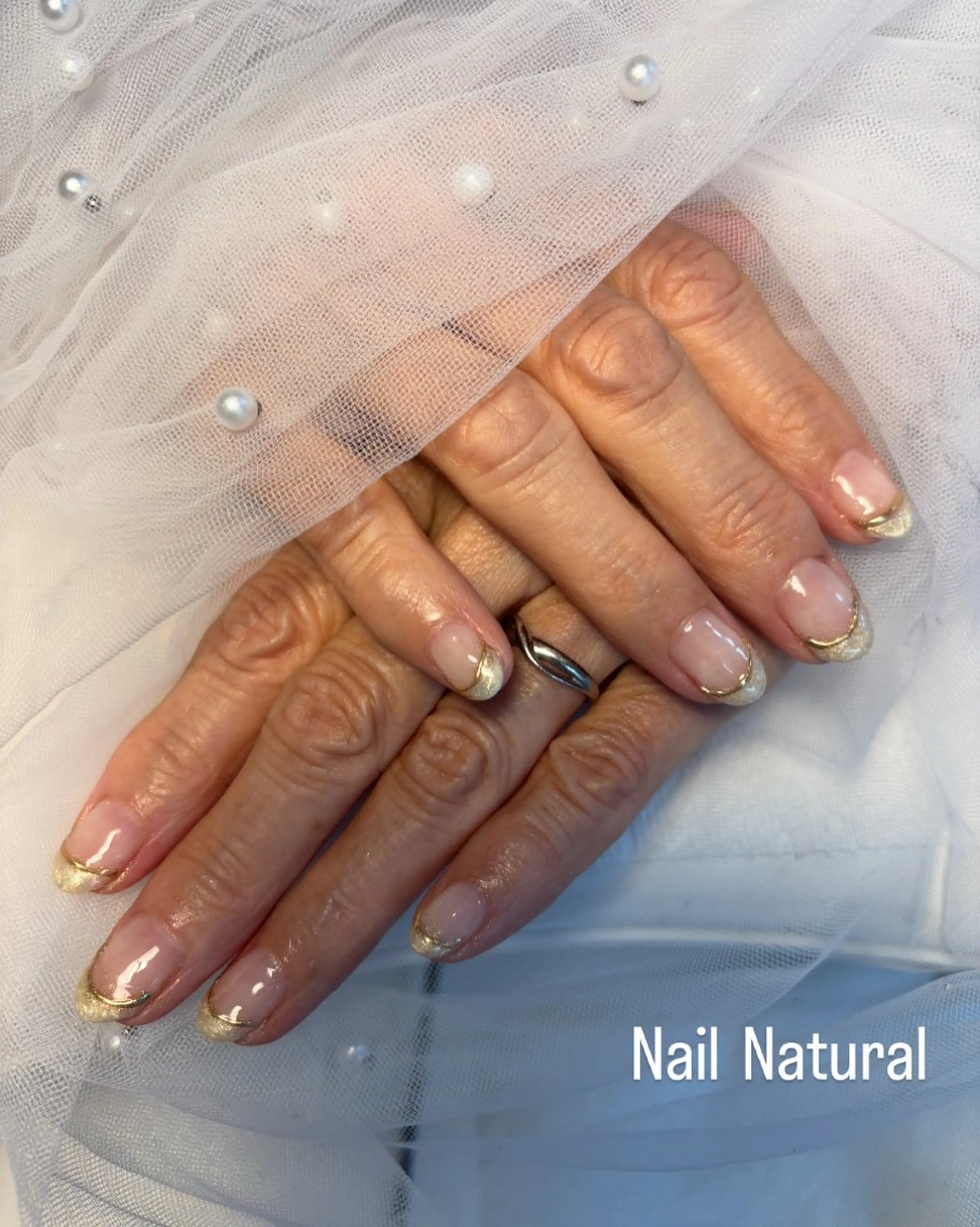 ネイル フラッシュネイル フットネイル フレンチネイル ジェルネイル ガラスフレンチ ハンドネイル Nail salon Natulalのネイルデザイン