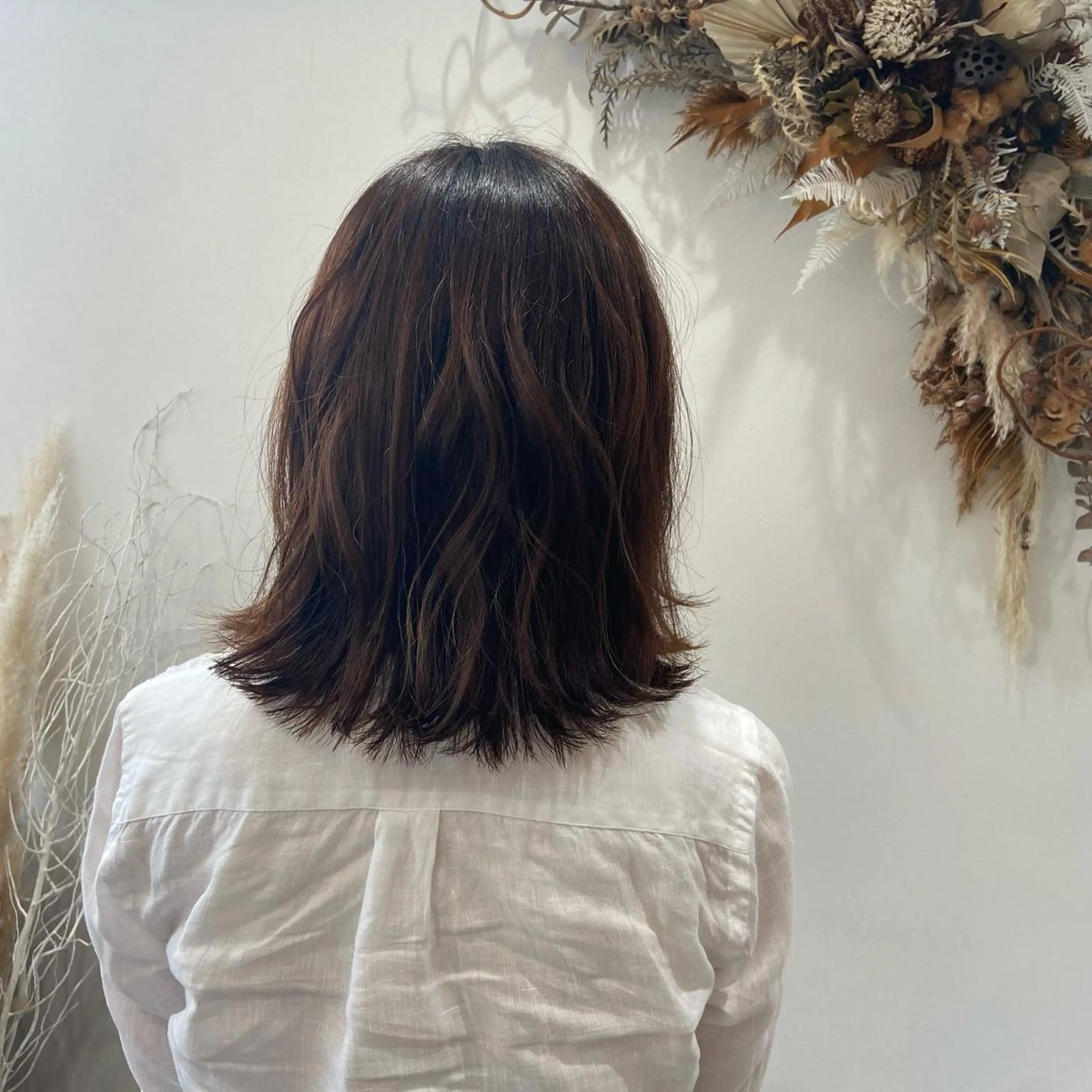 ミディアム 松本 玲菜のヘアスタイル