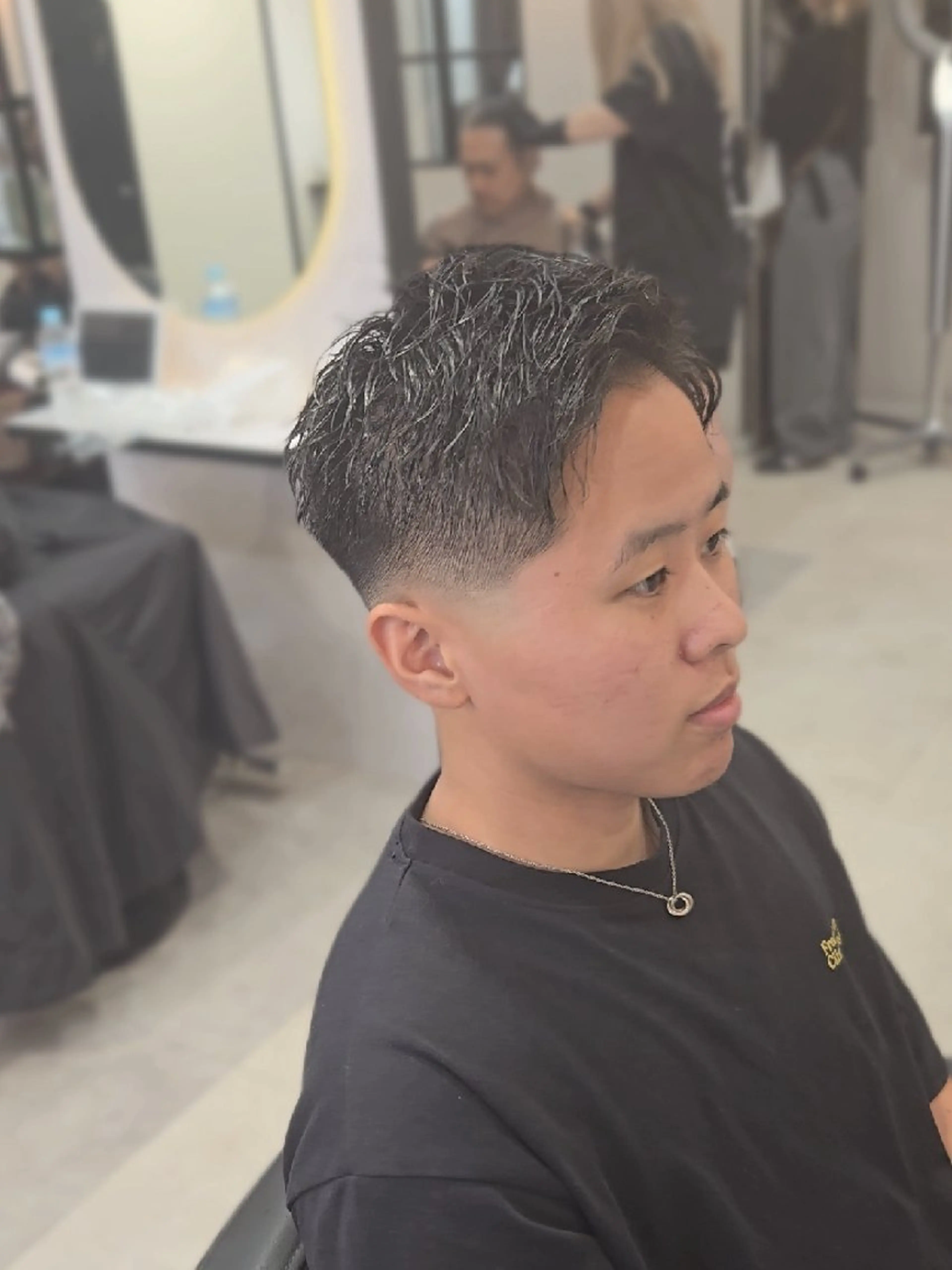 メンズ ショート パーマ フェードカット カット パーマ ヘアセット Lapis 名古屋駅前店所属・LEN名古屋/パーマ メンズ特化美容師のヘアスタイル