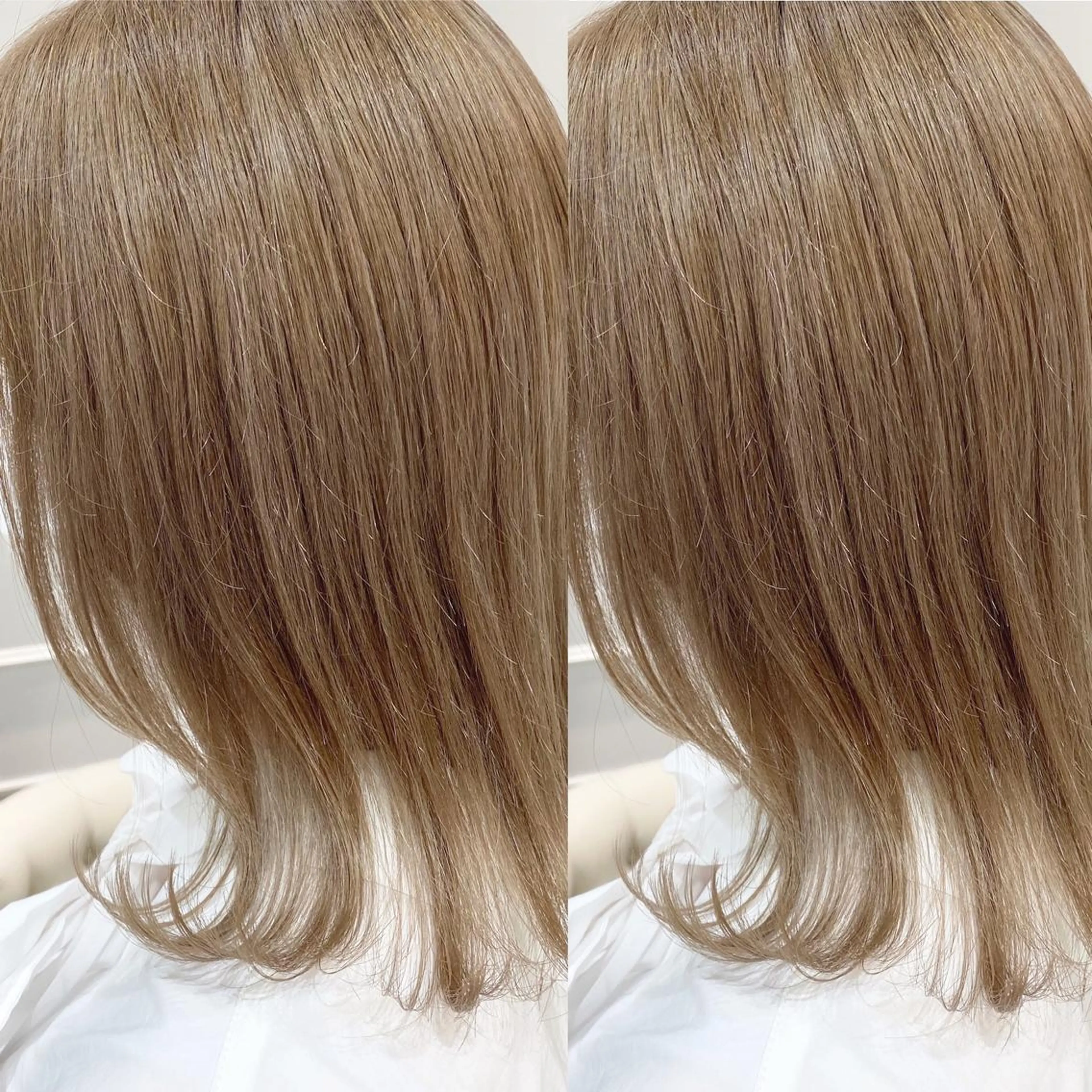 ミディアム カラー ベージュカラー ブリーチ ミルクティーベージュ ヘアカラー トリートメント 韓国ヘア🇰🇷 トヨキトキコのヘアスタイル