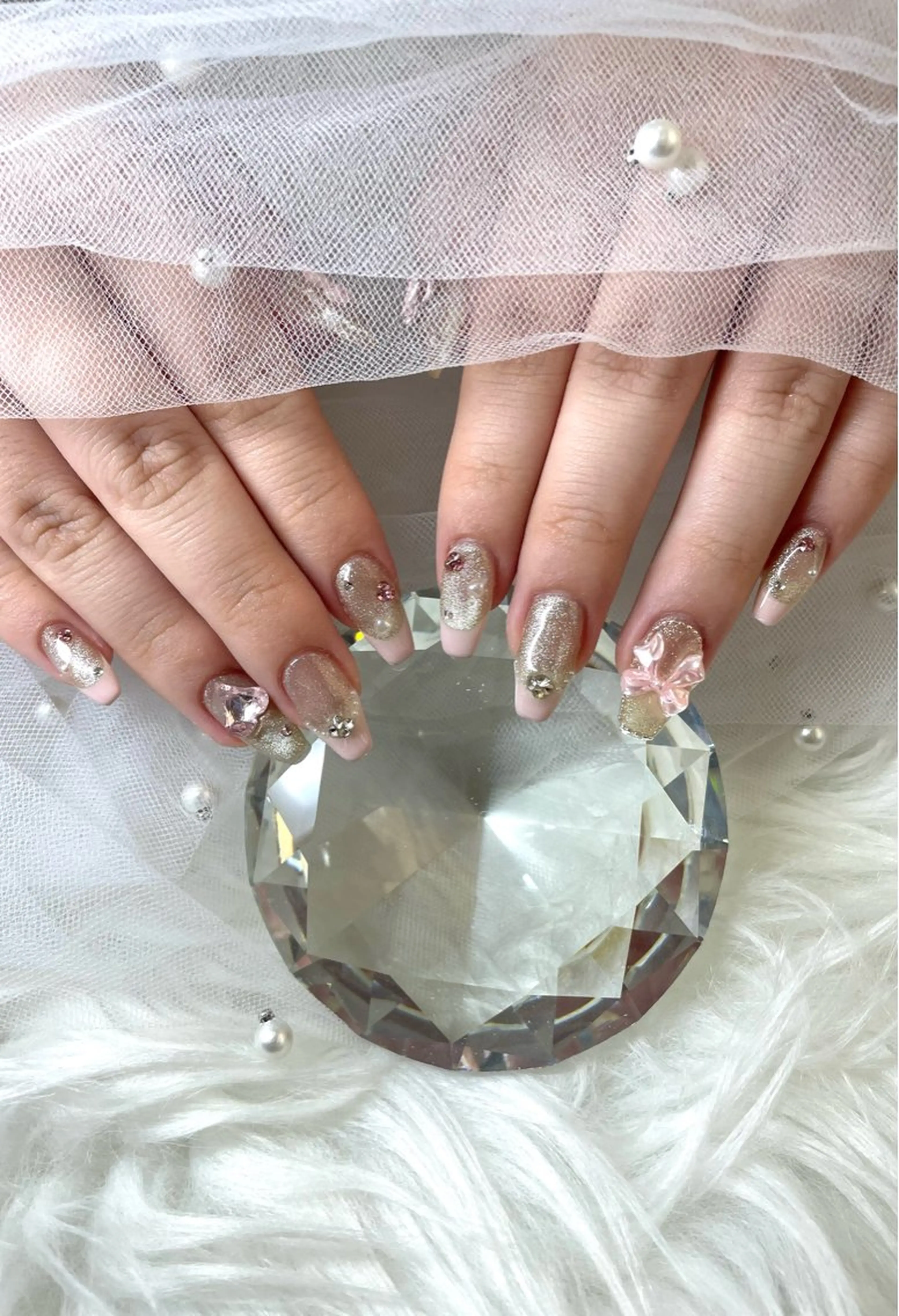ネイル フレンチネイル マグネットネイル ピンク ハンドネイル e-up by boss所属・e-up nail Arisaのネイルデザイン