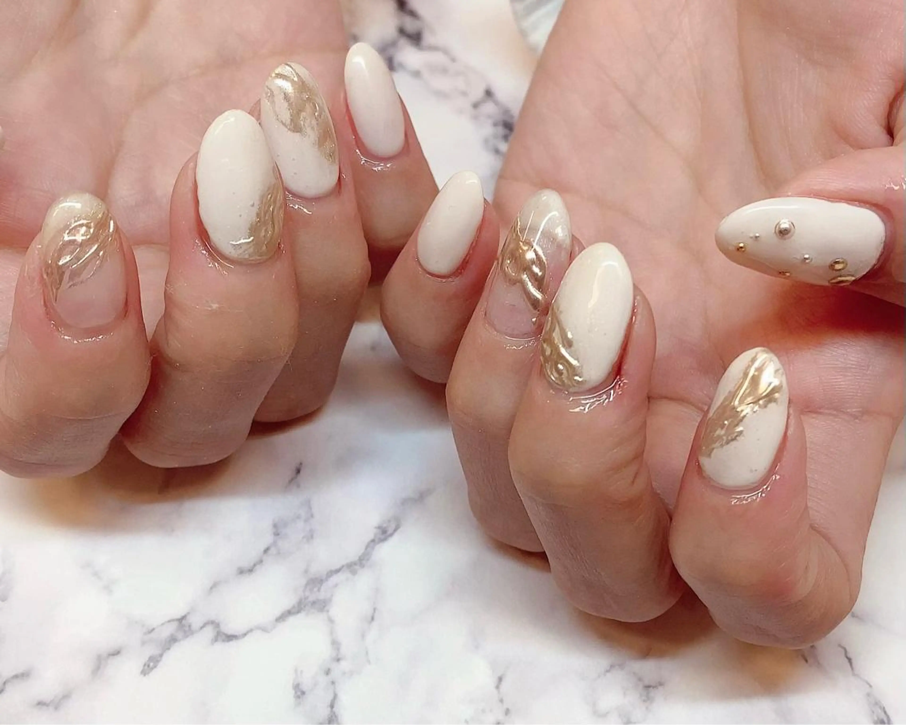 ショート カラー ネイル ニュアンスネイル ハンドネイル NailbyN所属・Nail_by N1のネイルデザイン