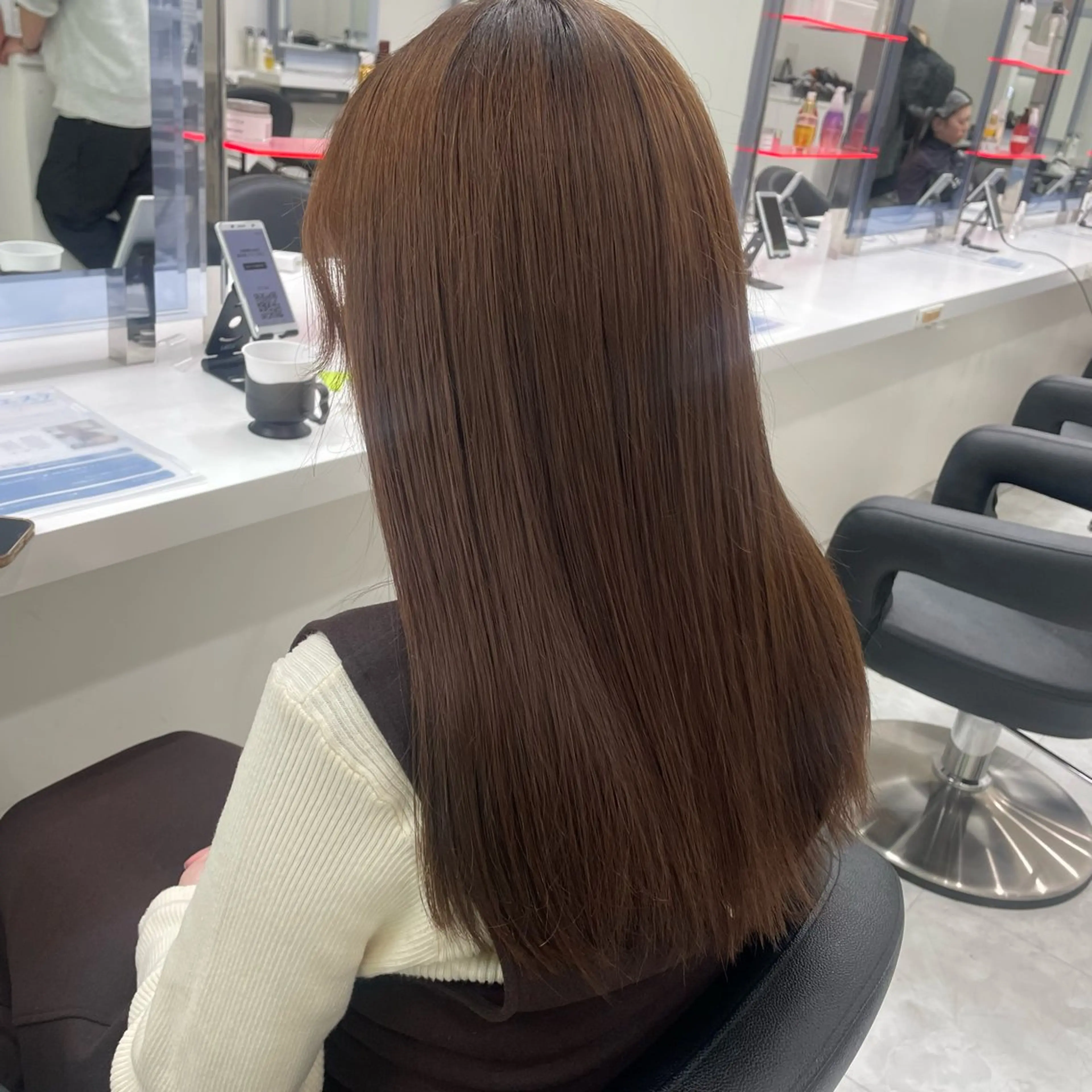 ミディアム ヘアカラー トリートメント ヘッドスパ ヘアセット 大人っぽ上品🤍韓国 レイヤー🤍ふうがのヘアスタイル