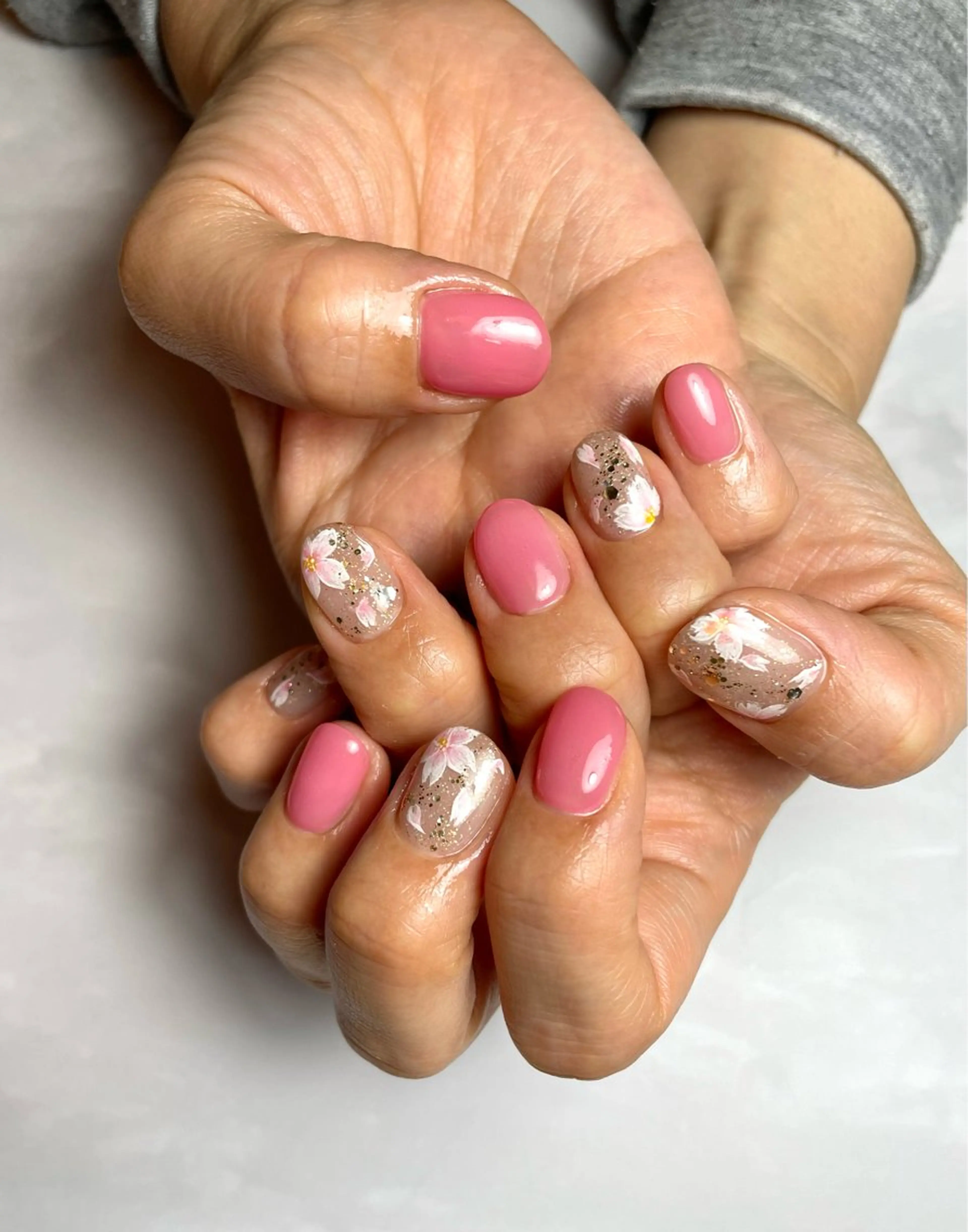 ネイル アートネイル 桜ネイル ︎︎☾ minami︎︎☾のネイルデザイン