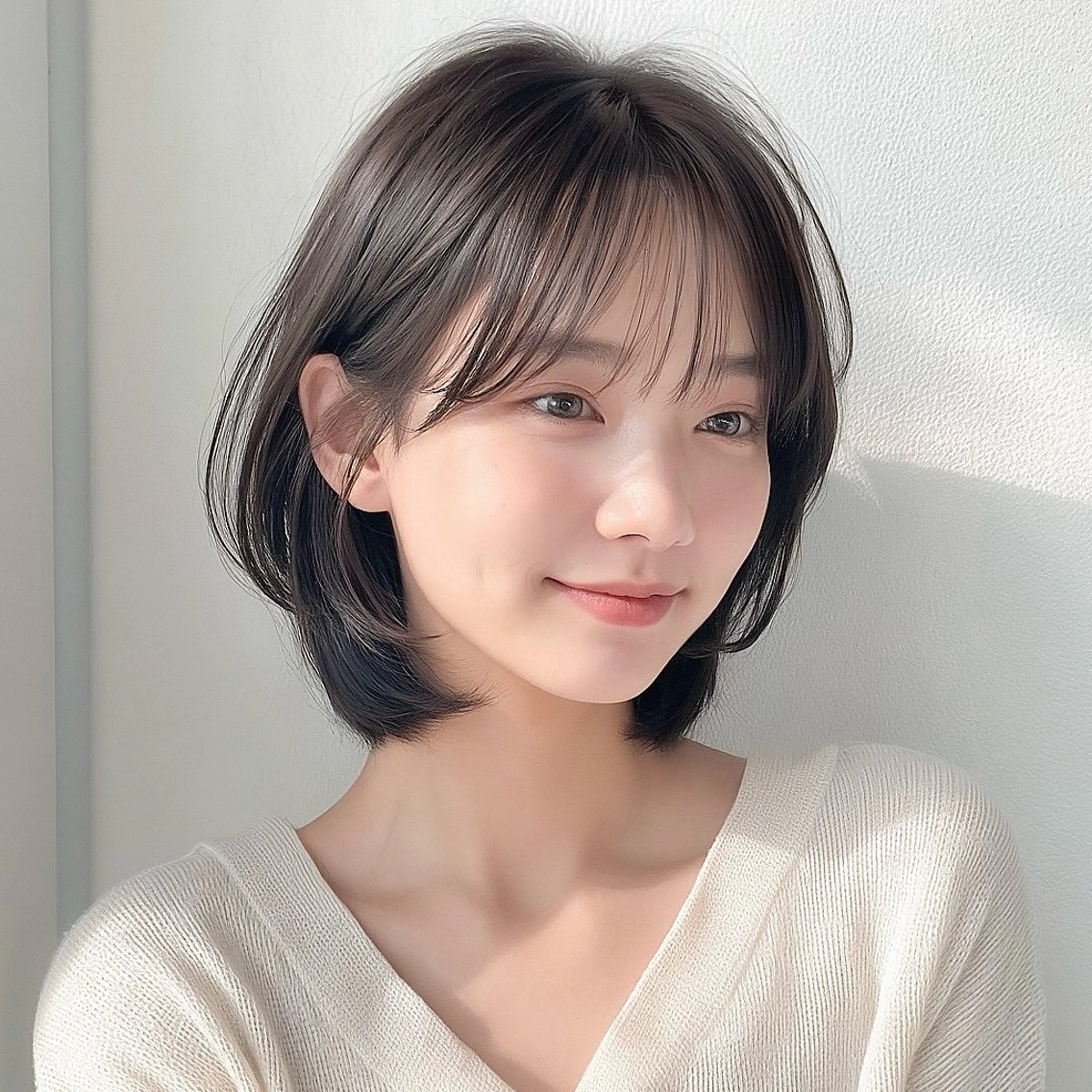 ショート カラー ショートボブ アッシュ グレージュ ボブ ショートヘア カット ヘアカラー トリートメント Attrait .のヘアスタイル