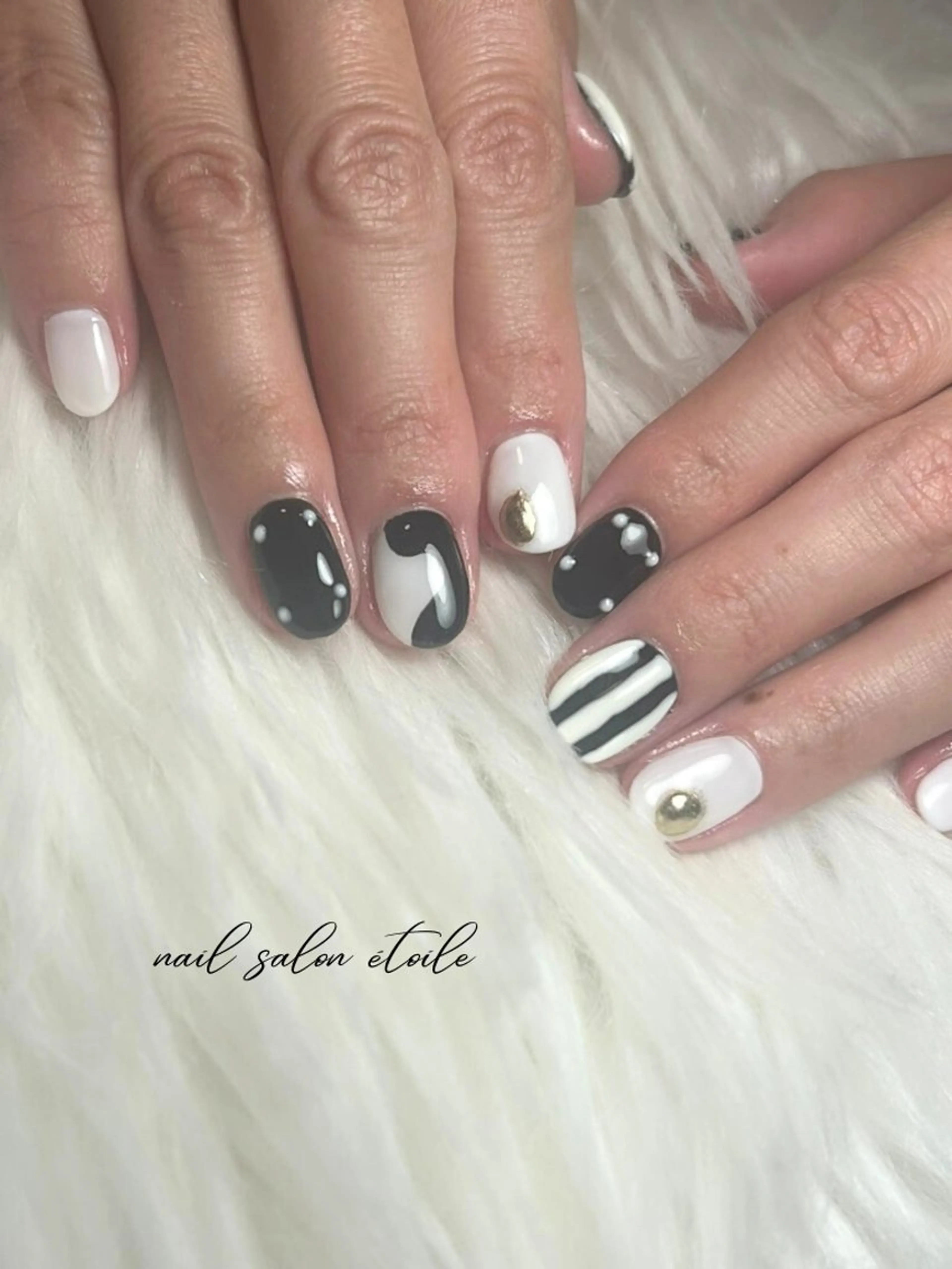ネイル ホワイト ハンドネイル nail salon étoileのネイルデザイン