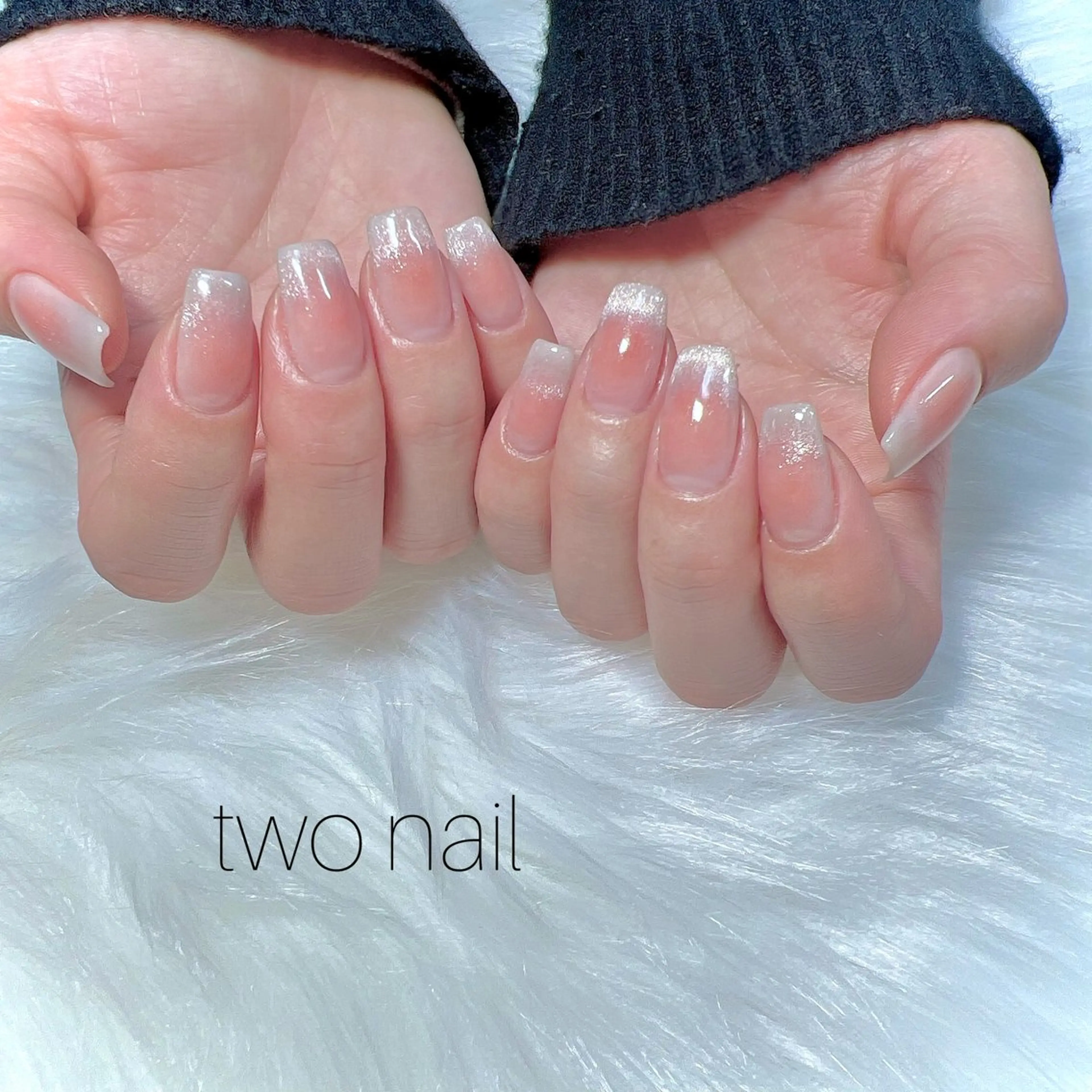 ネイル アートネイル マグネットネイル ネイルチップ ホワイト ハンドネイル two nailのネイルデザイン