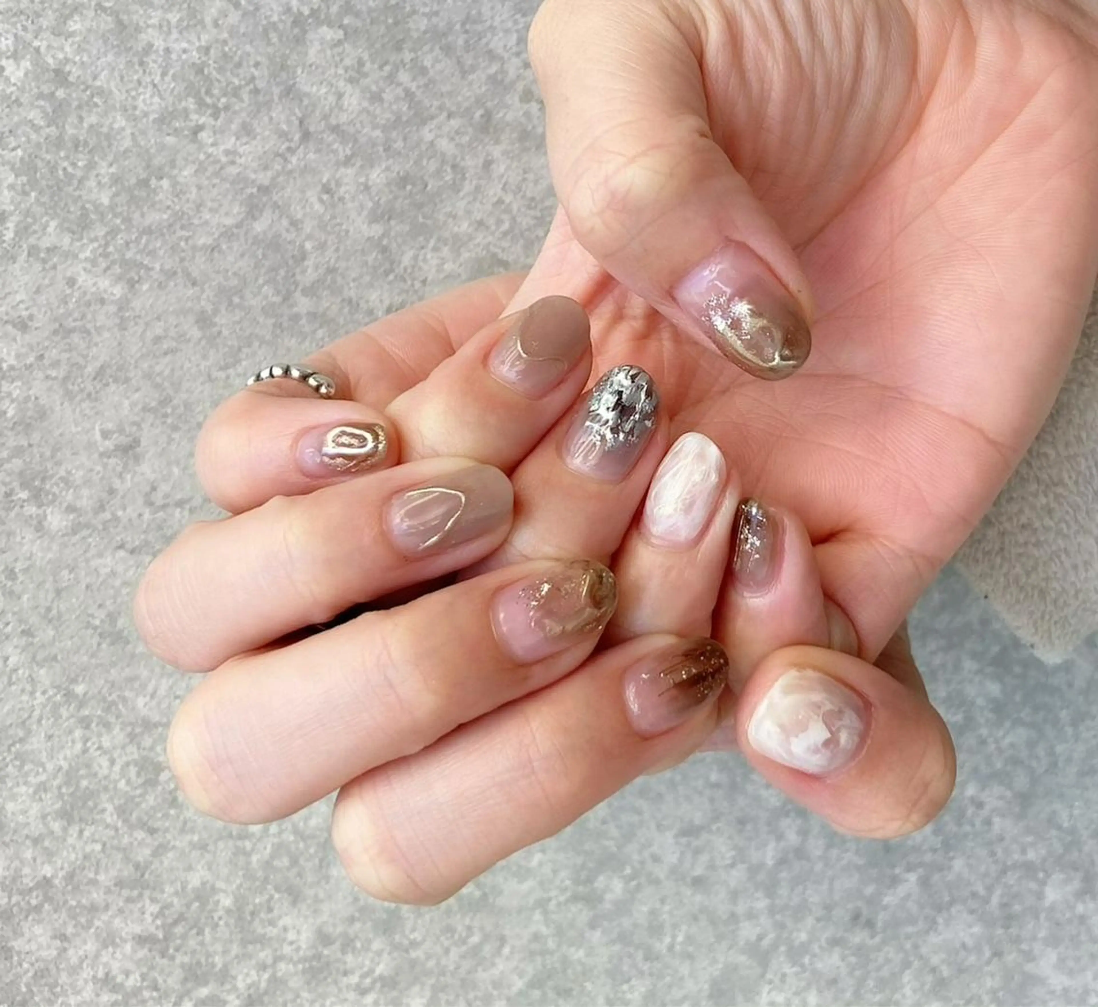 ネイル アートネイル 長さ出し ジェルネイル マットネイル ミラーネイル ハンドネイル nail salon Soeurのネイルデザイン