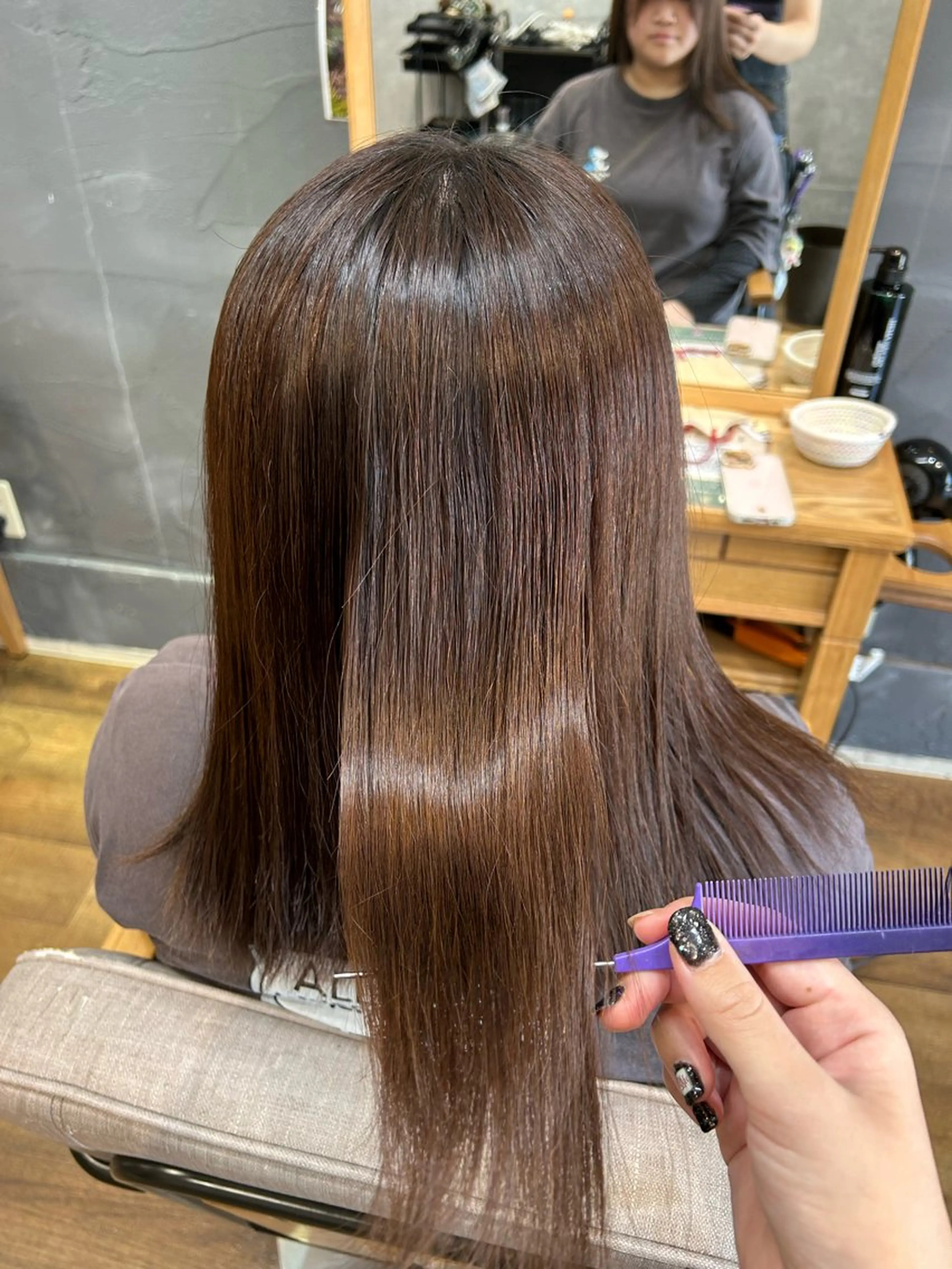 ミディアム 縮毛矯正 メンズモデル募集中 上田のヘアスタイル