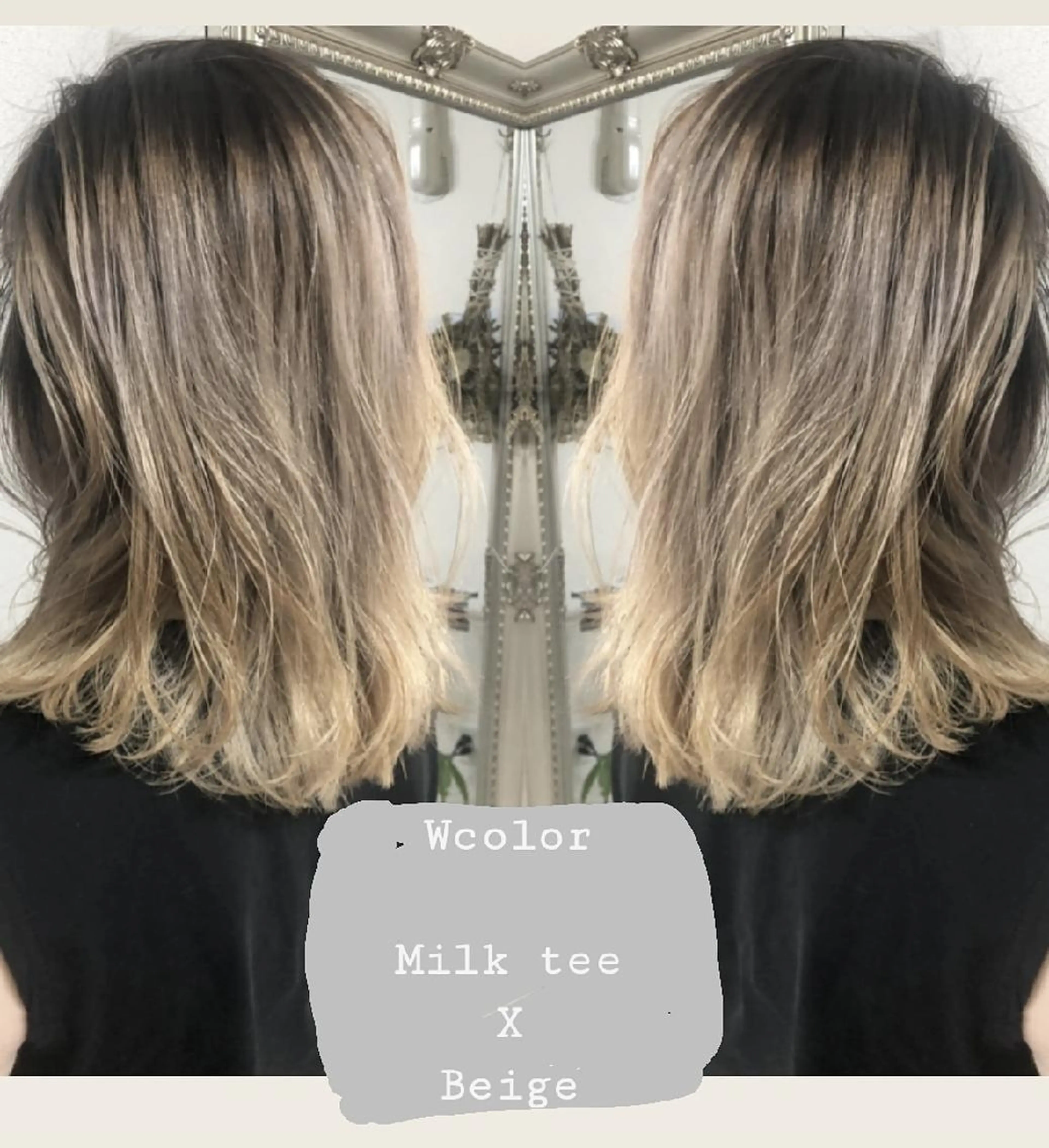 ミディアム カラー ヘアアレンジ ダブルカラー See by merのマツエク・マツパデザイン