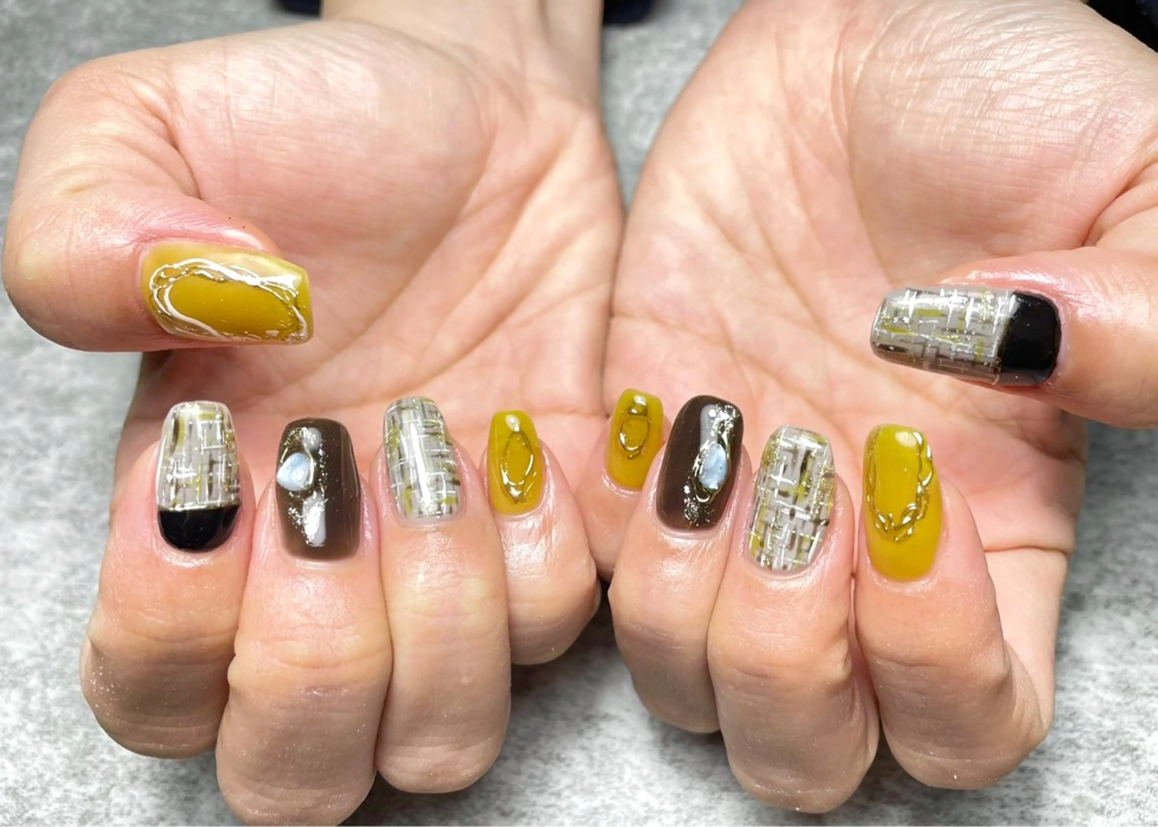 ネイル アートネイル ツイードネイル RISA joie nailのネイルデザイン