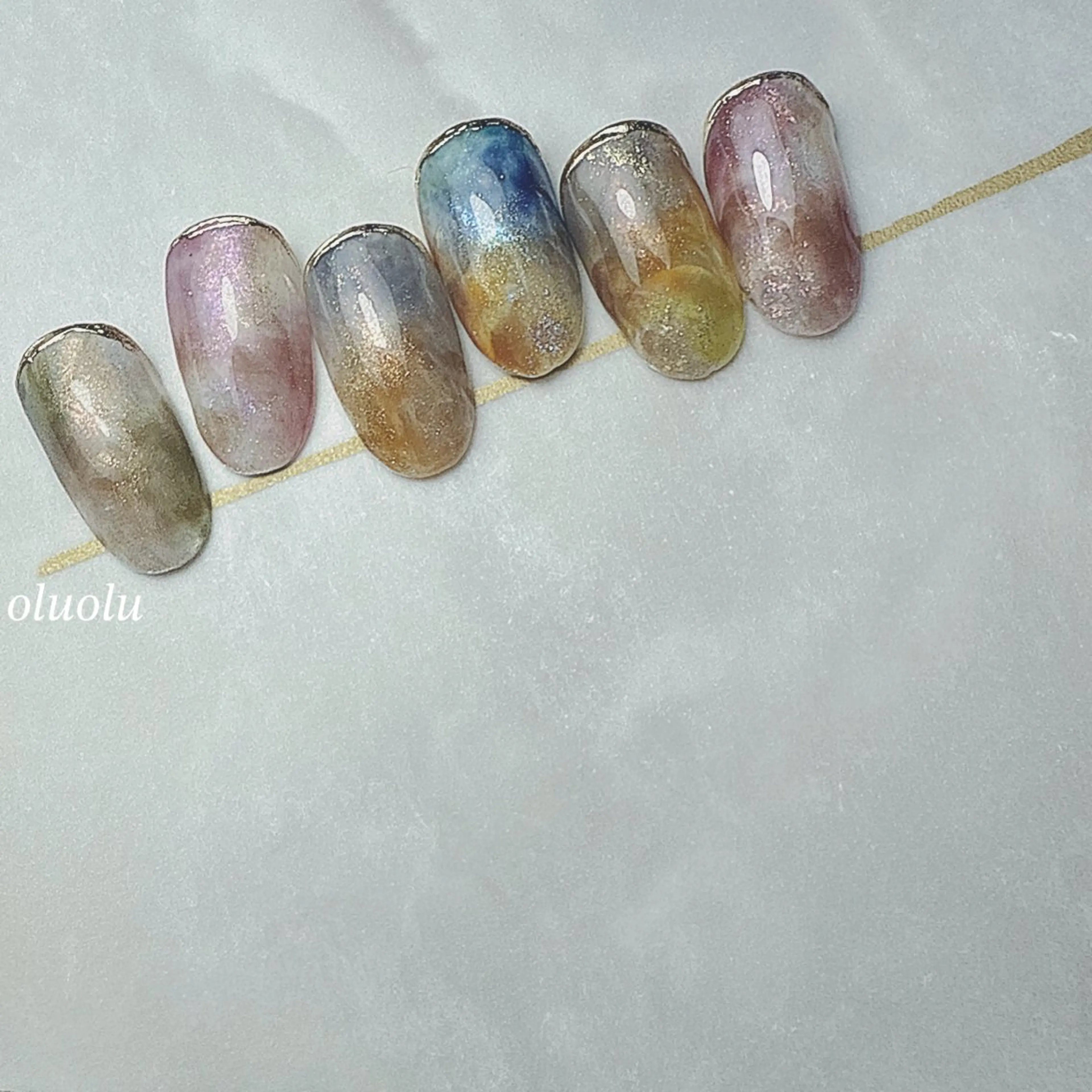 ネイル フットネイル ニュアンスネイル ハンドネイル 大村 紬華のネイルデザイン