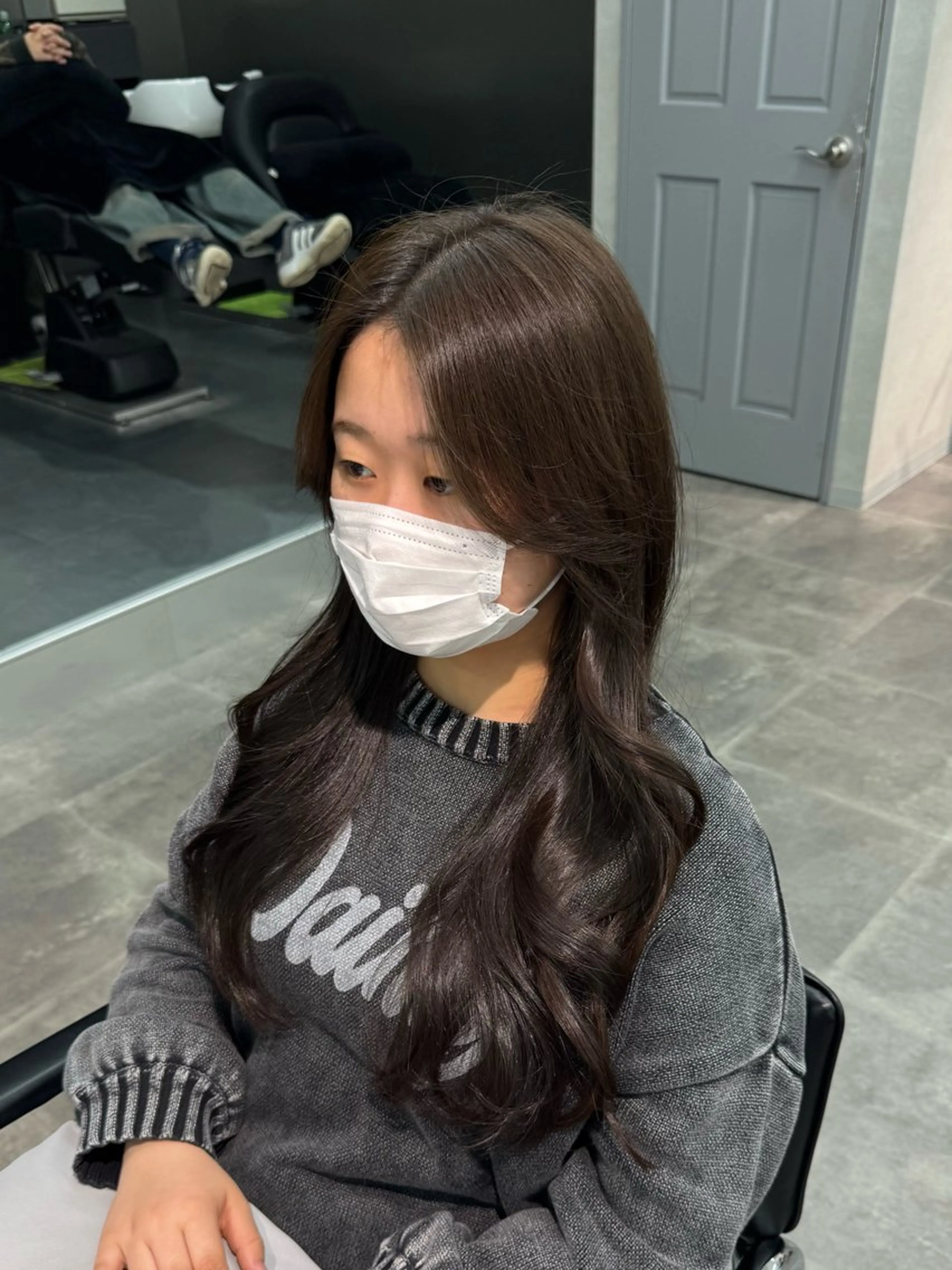 ロング 顔まわりレイヤー 韓国風ヘア レイヤーカット カット ヘアカラー 韓国特化🇰🇷千葉 /レイヤーカット竜生のヘアスタイル