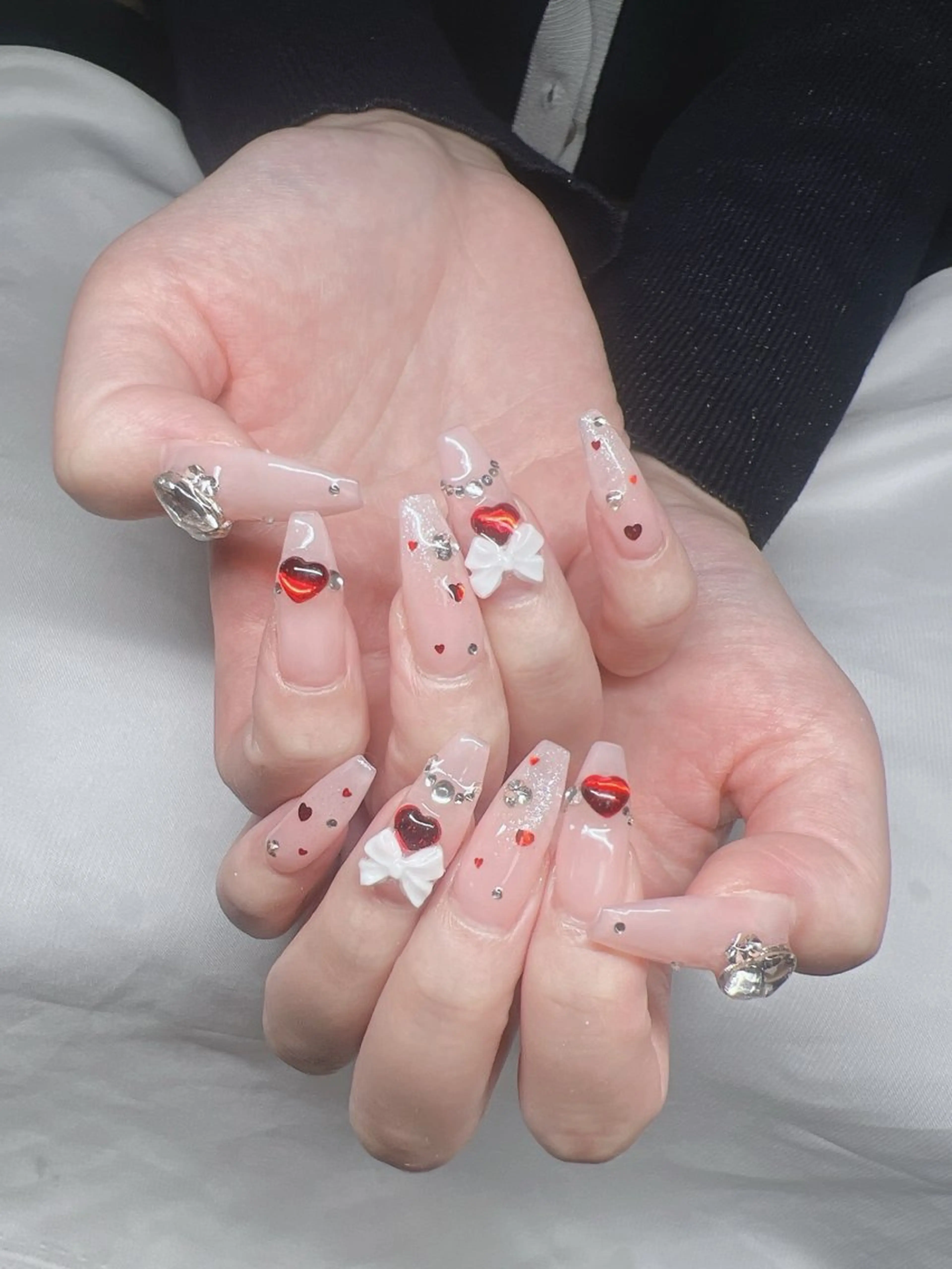ネイル 長さ出し グラデーション キラキラネイル マグネットネイル ニュアンスネイル ハンドネイル Lee Nails チップ長さだし専門店のネイルデザイン