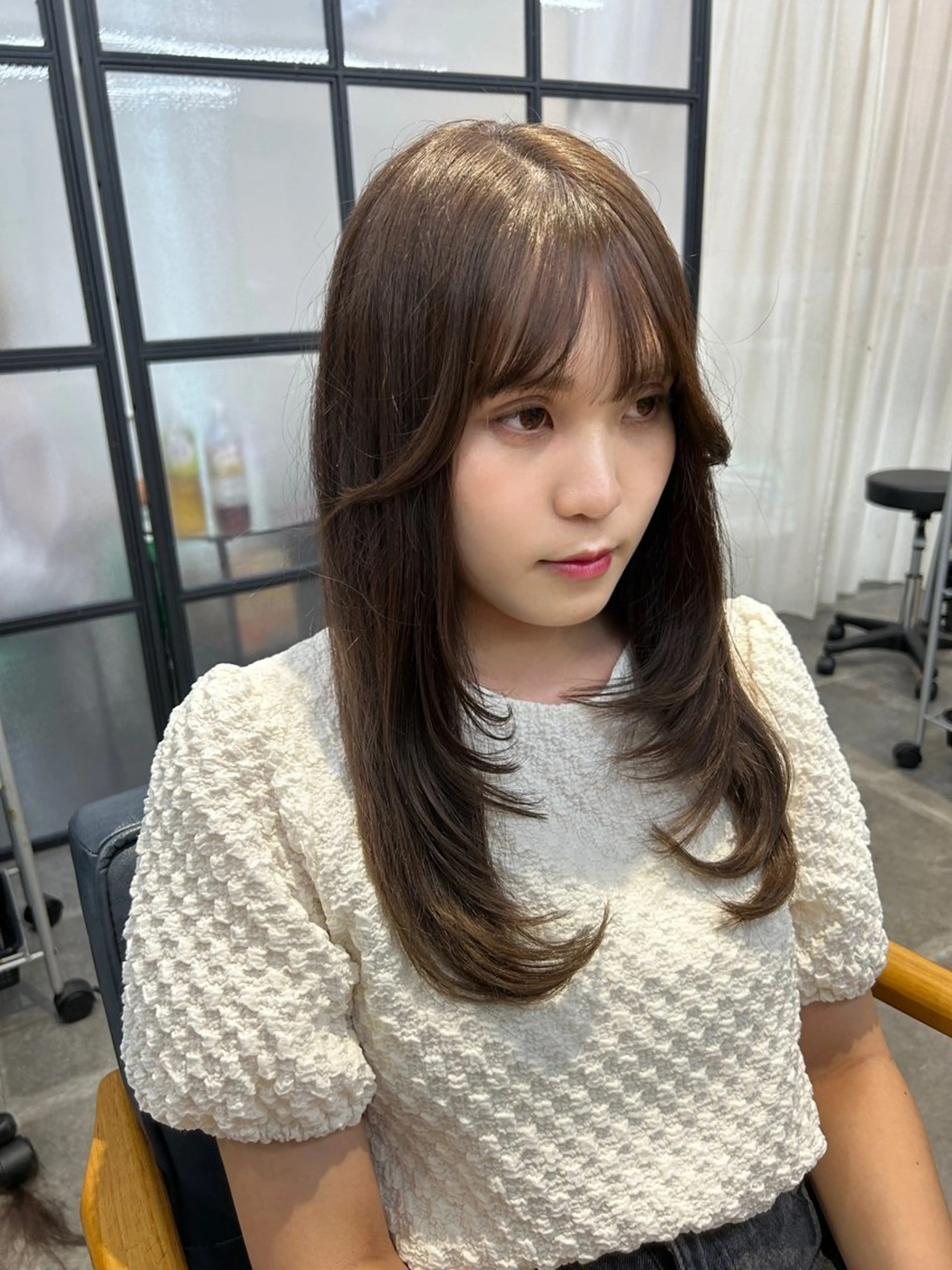 ロング カラー カット ヘアカラー トリートメント newi梅田🫧韓国 ヘア🫧sakiのヘアスタイル