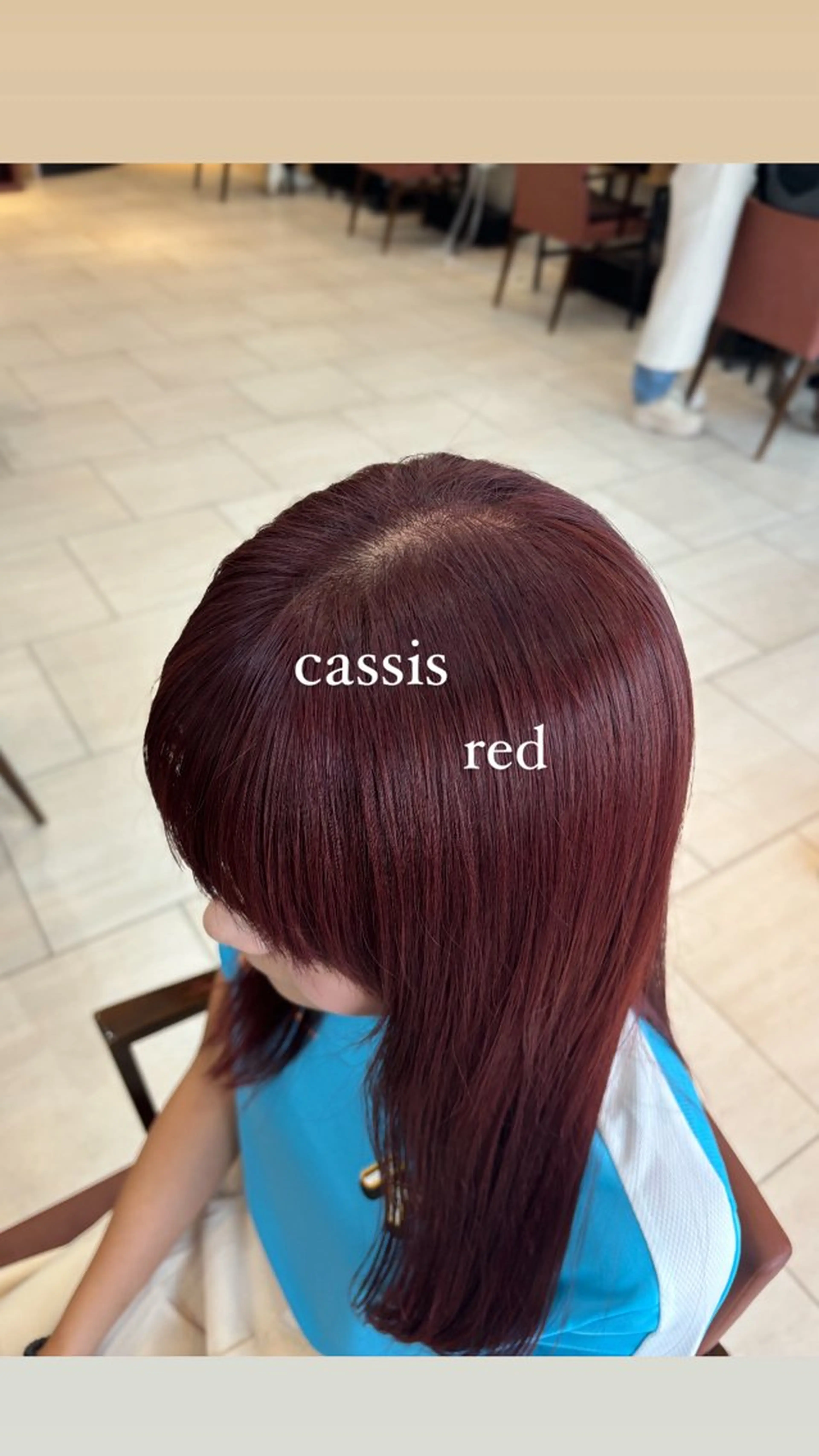 カラー ブリーチ カシス レッドカラー 顔まわり/レイヤー/ 透明感/まいな🥨のヘアスタイル