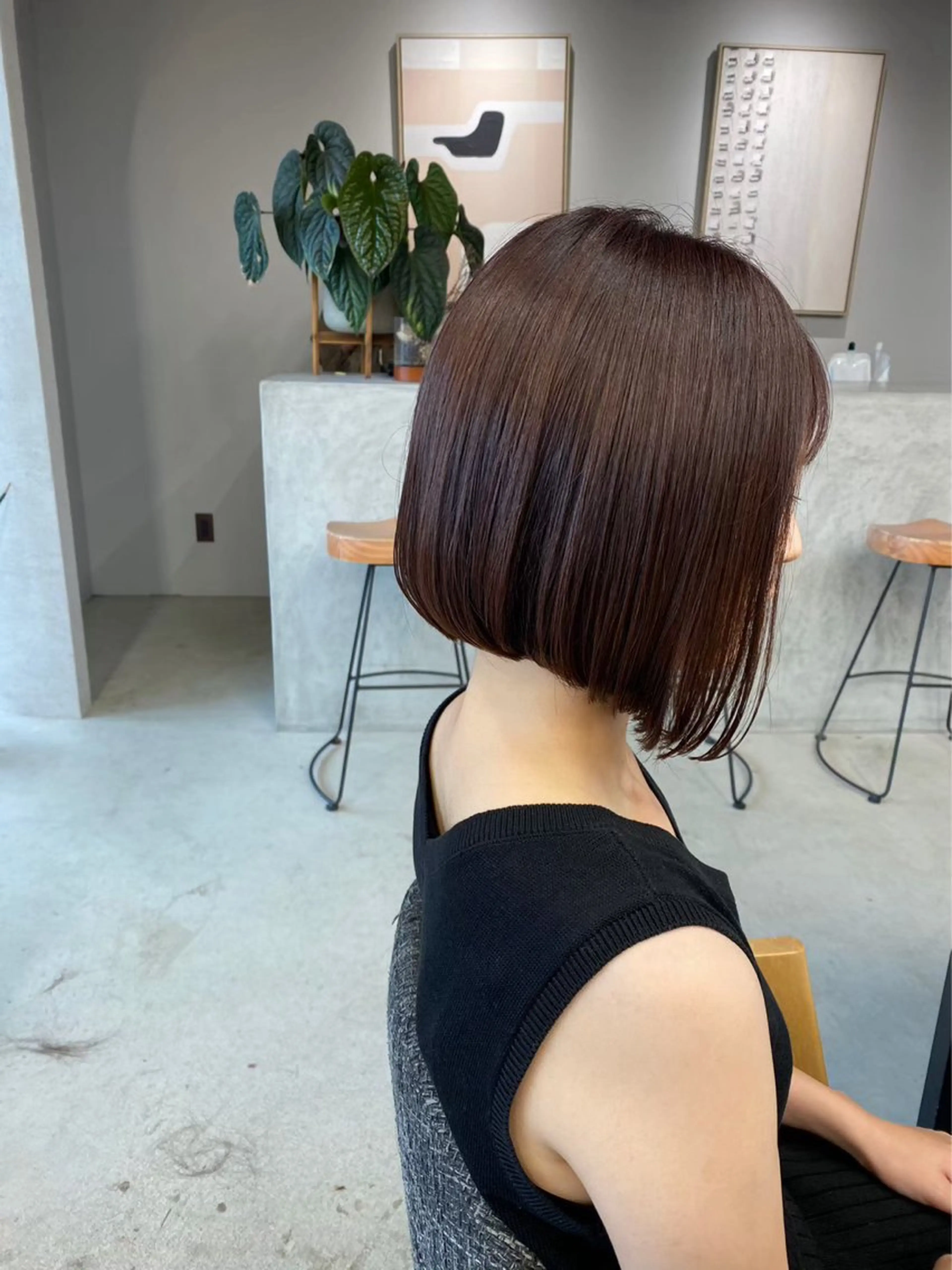 ミディアム カラー カット ヘアカラー トリートメント フルノコウキ/新宿/ レイヤーボブ/韓国風のヘアスタイル