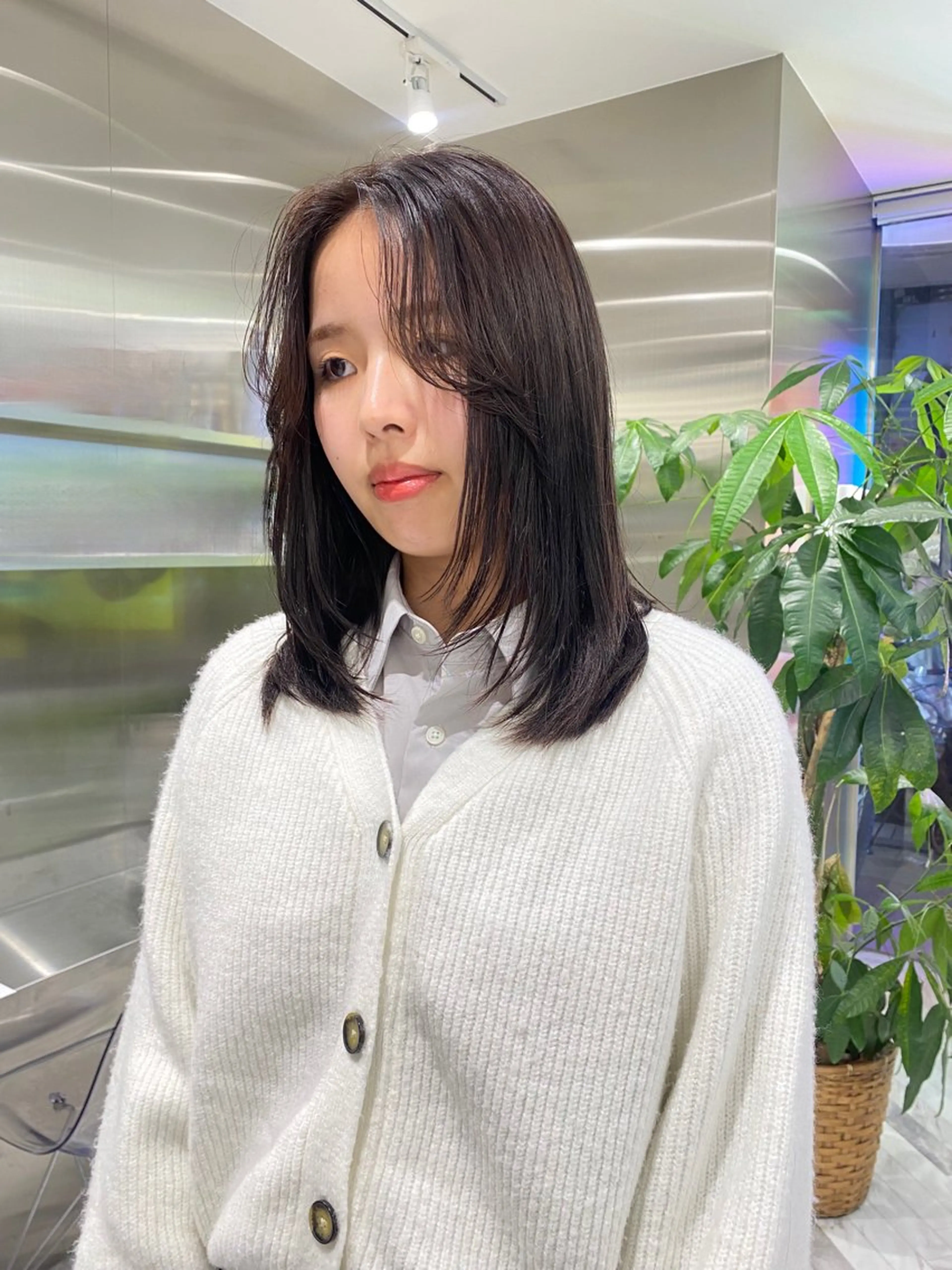 ミディアム 顔まわりレイヤー 顔周りカット レイヤーカット カット otoha☆カラー/ レイヤー/八王子のヘアスタイル