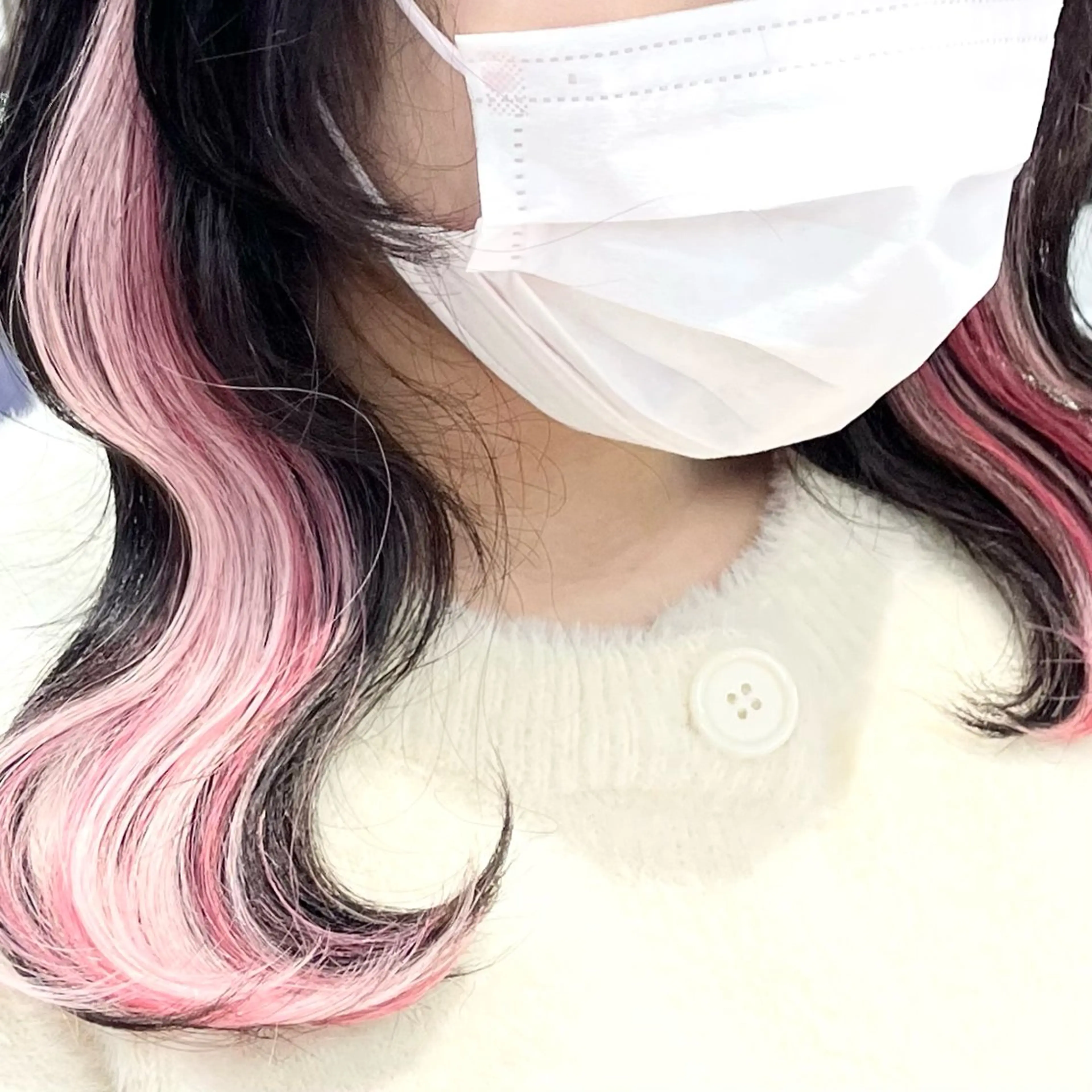 ミディアム カラー ピンクカラー ホワイトピンク エクステ Cielro所属・エクステ ♡ 篠田 梓のヘアスタイル