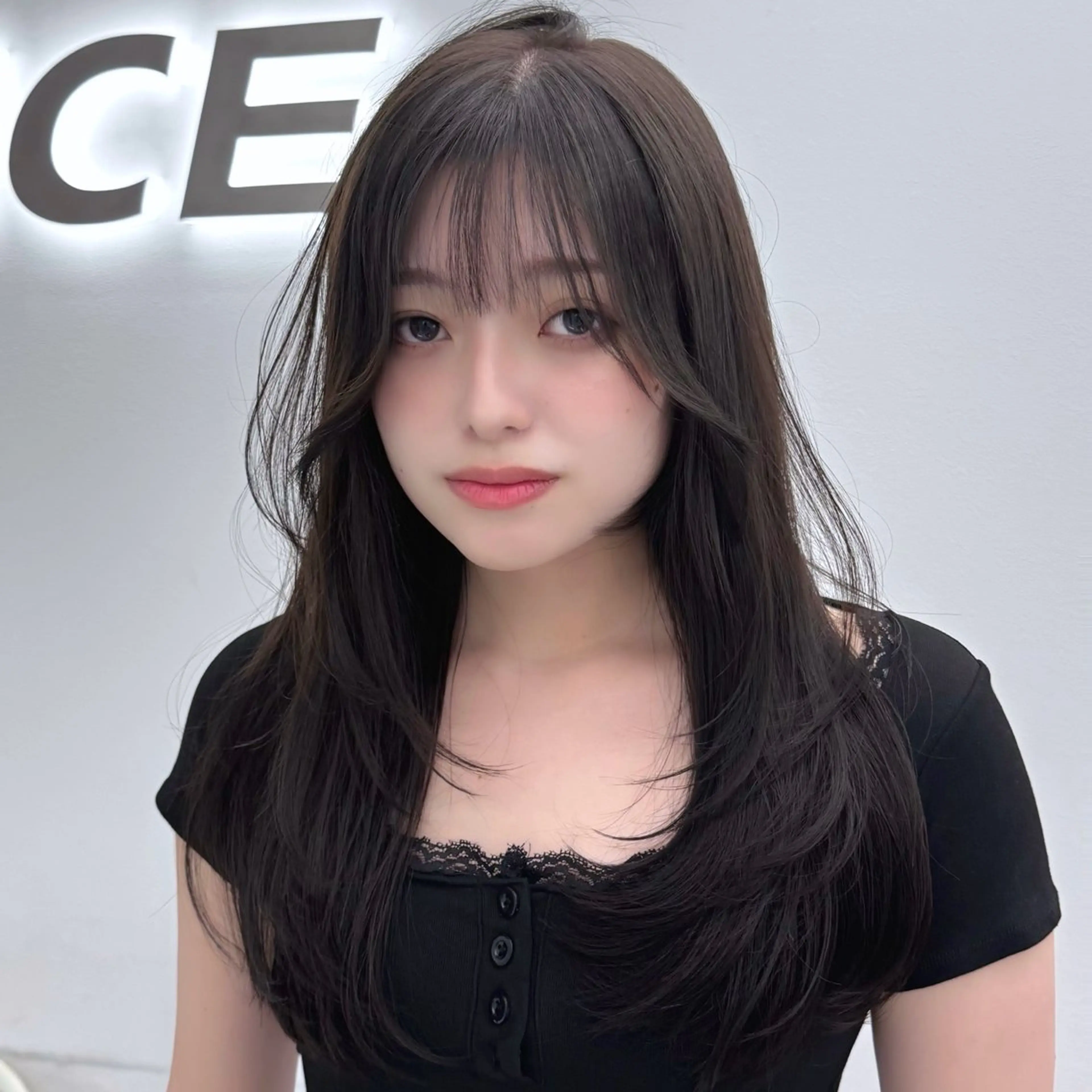 ロング カット ヘアカラー トリートメント GO TODAY 原宿Verno店所属・韓国風レイヤー/顔周 り×透明感/きょうのヘアスタイル