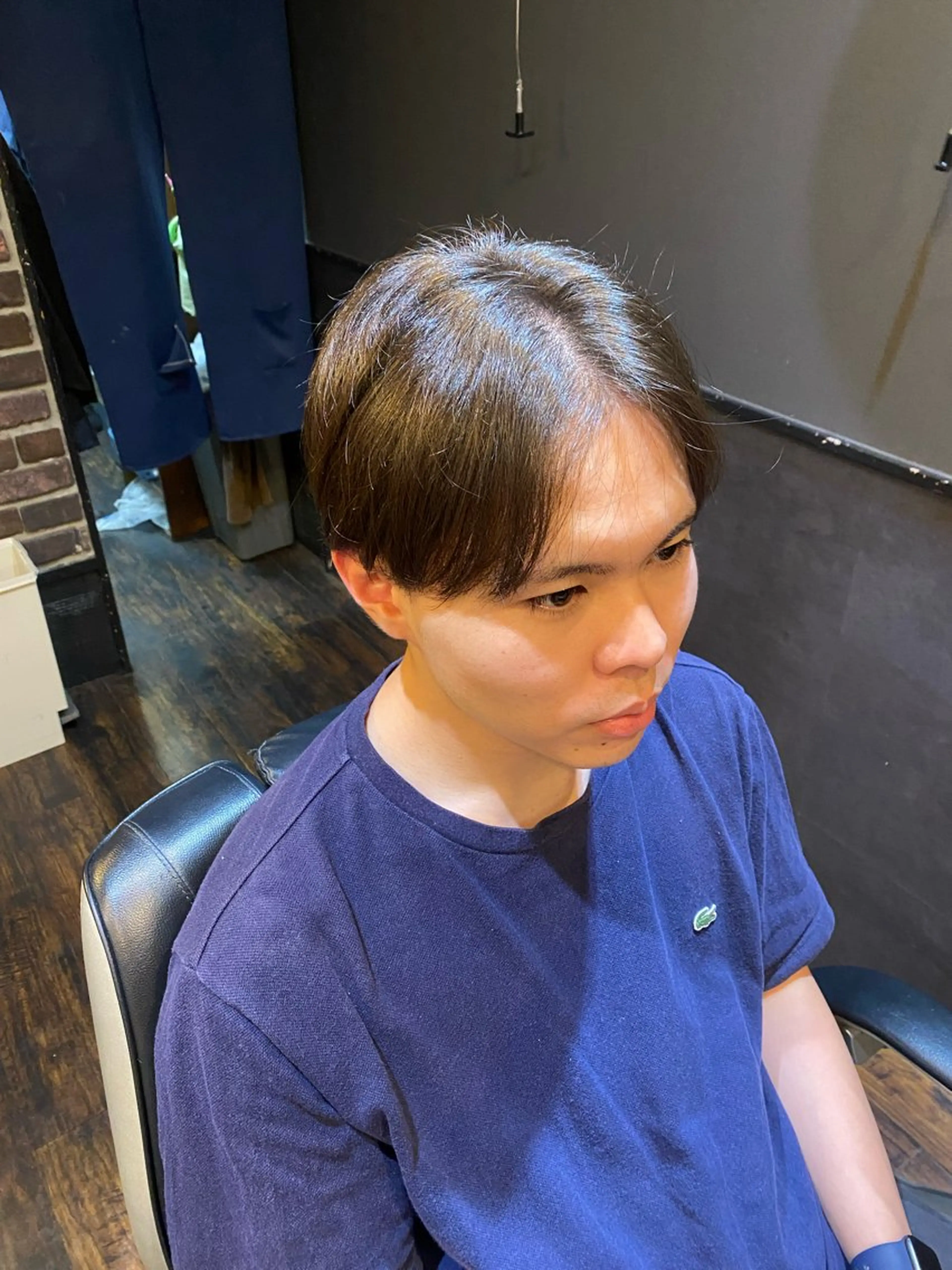 ミディアム メンズ センターパート マッシュ 縮毛矯正 カット 縮毛矯正 🌟夜から通える🌟 メンズ専門店長RENのヘアスタイル