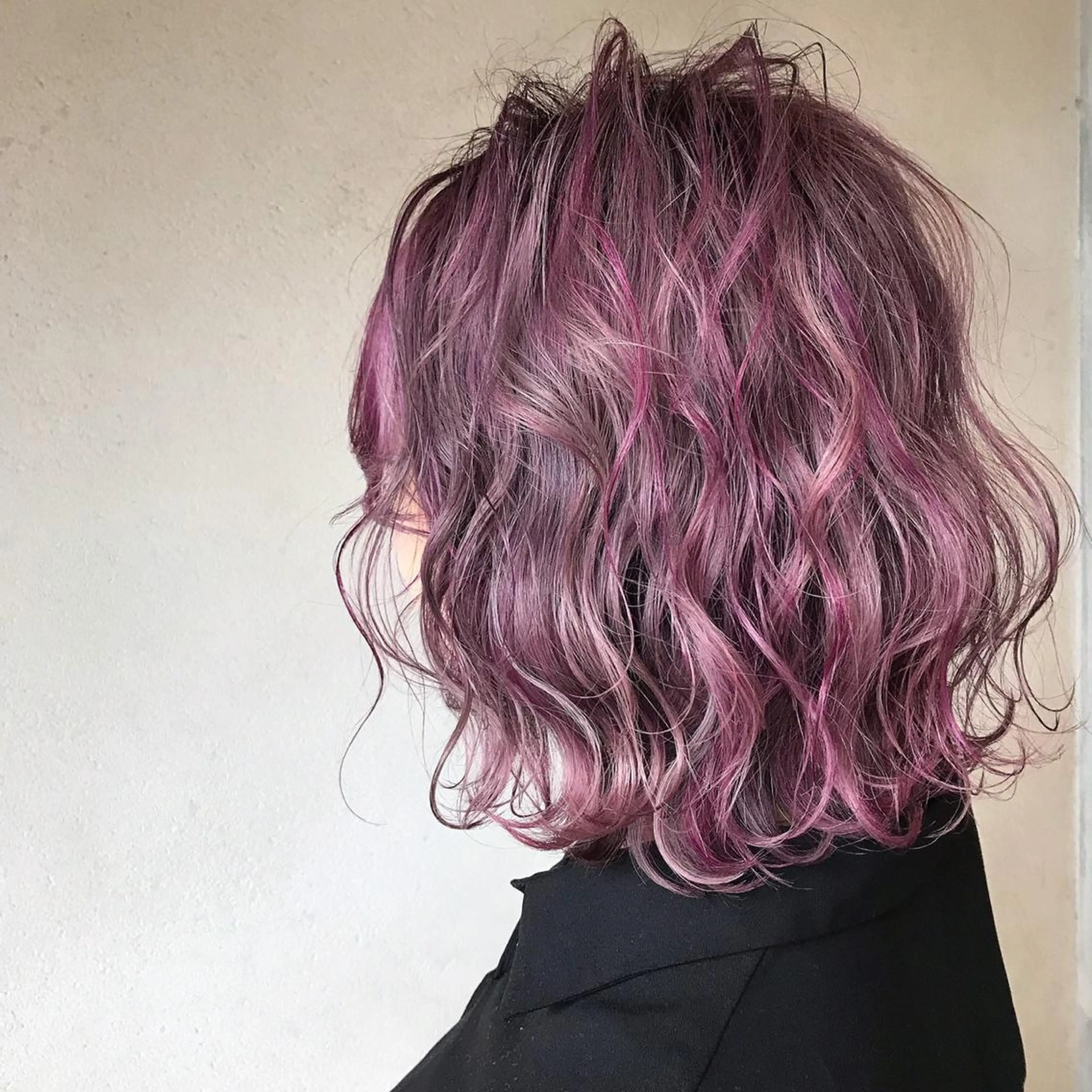 ミディアム カラー ベージュカラー ピンクカラー ピンクベージュ 黒田 菜結のヘアスタイル