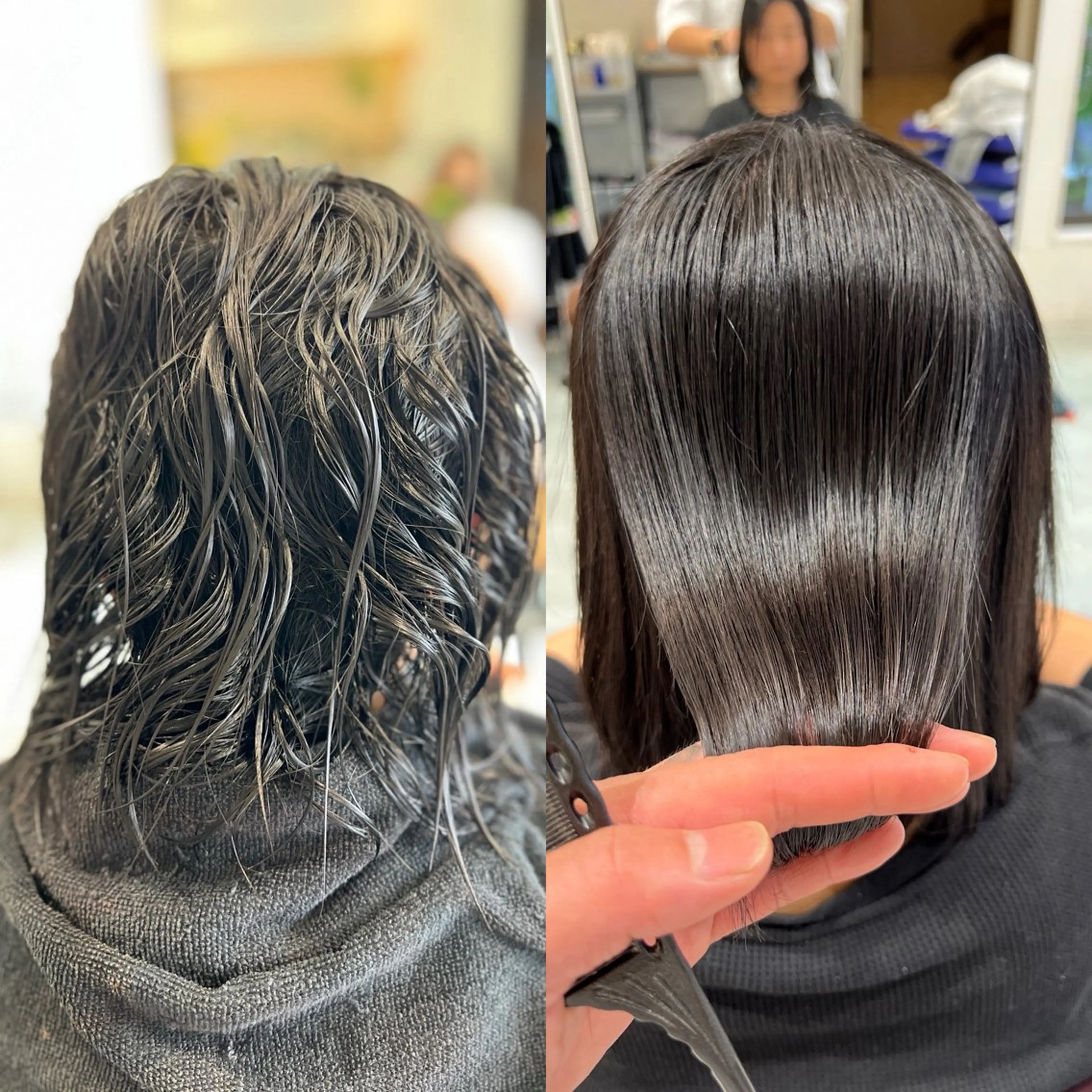 ミディアム Aile所属・酸性ストレート／カラ ー/山下高明のヘアスタイル