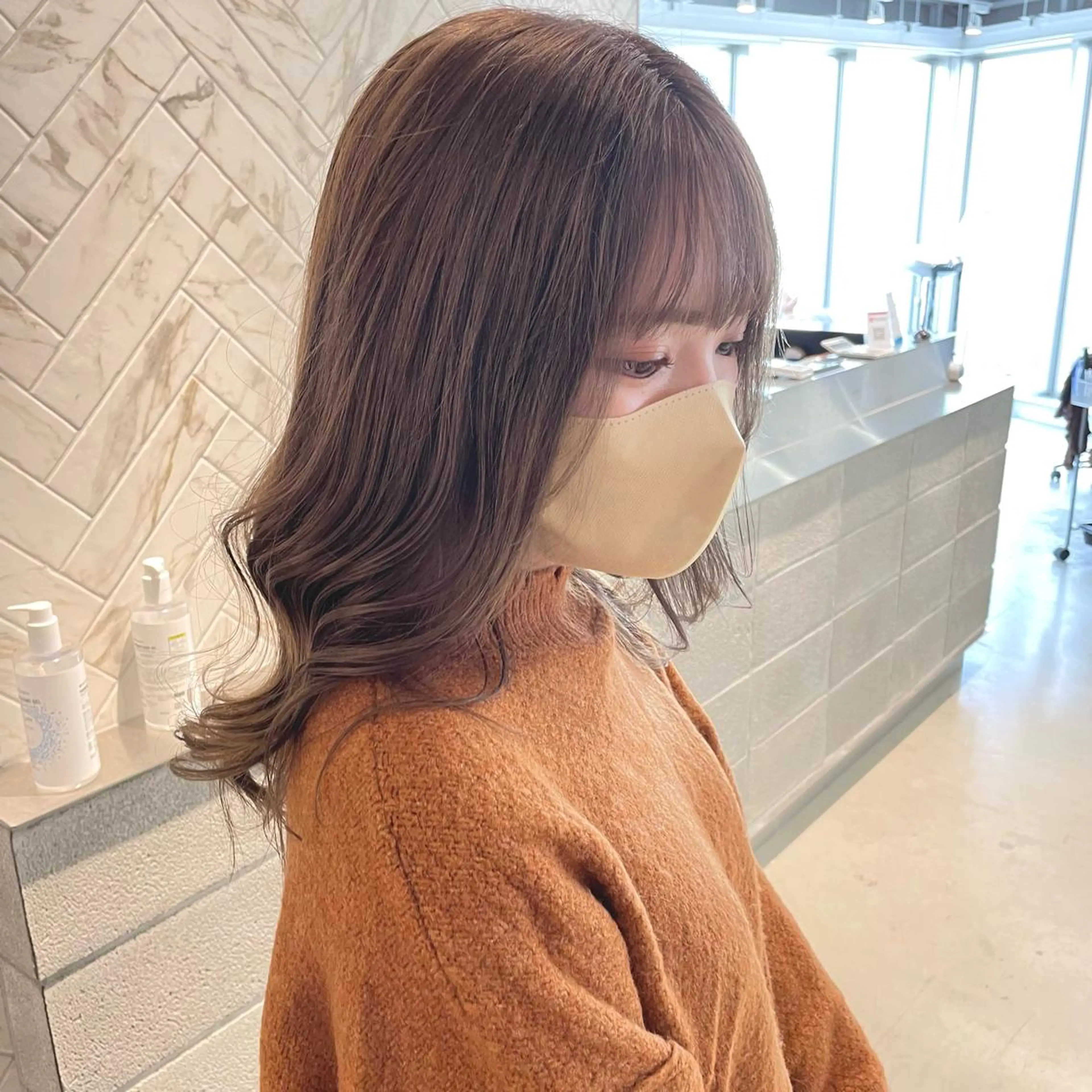 ミディアム カラー ヘアアレンジ ヘアカラー トリートメント 🎗秋山勇 /三宮指名No.1のヘアスタイル