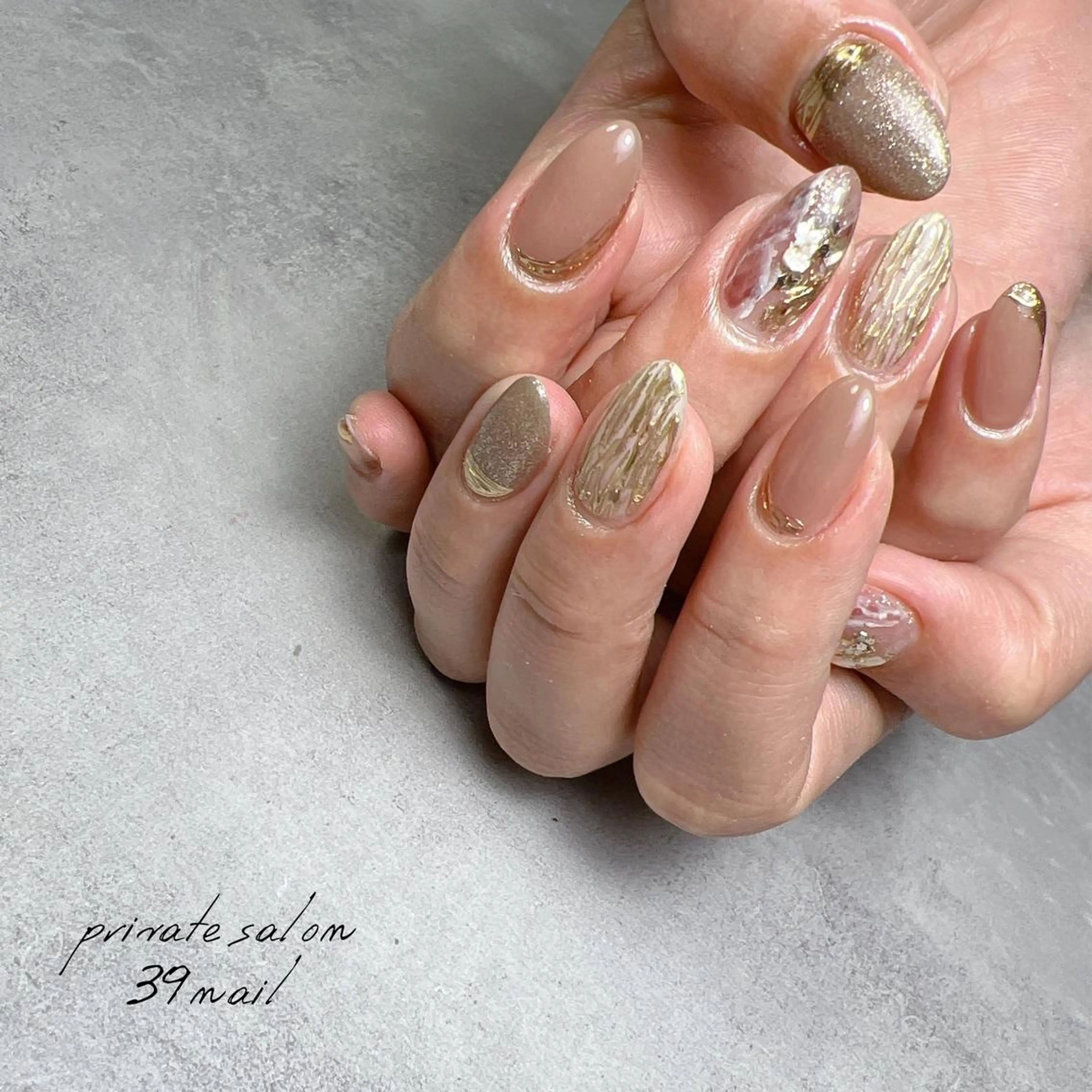 ミディアム ネイル ハンドネイル 京橋 【39nail】のネイルデザイン