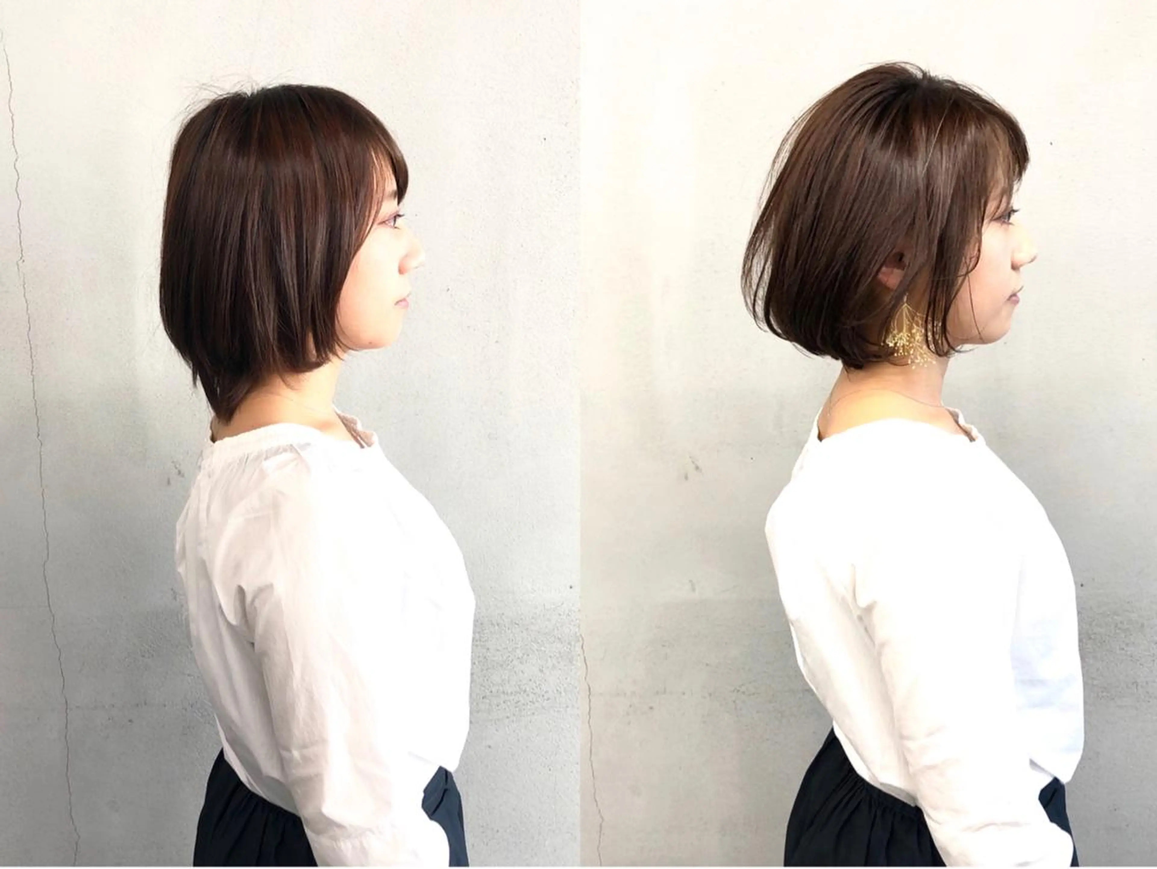 ショート カラー ボブ カット ヘアカラー ボブ/ショート/ 白髪染め/メンズ葛西のヘアスタイル