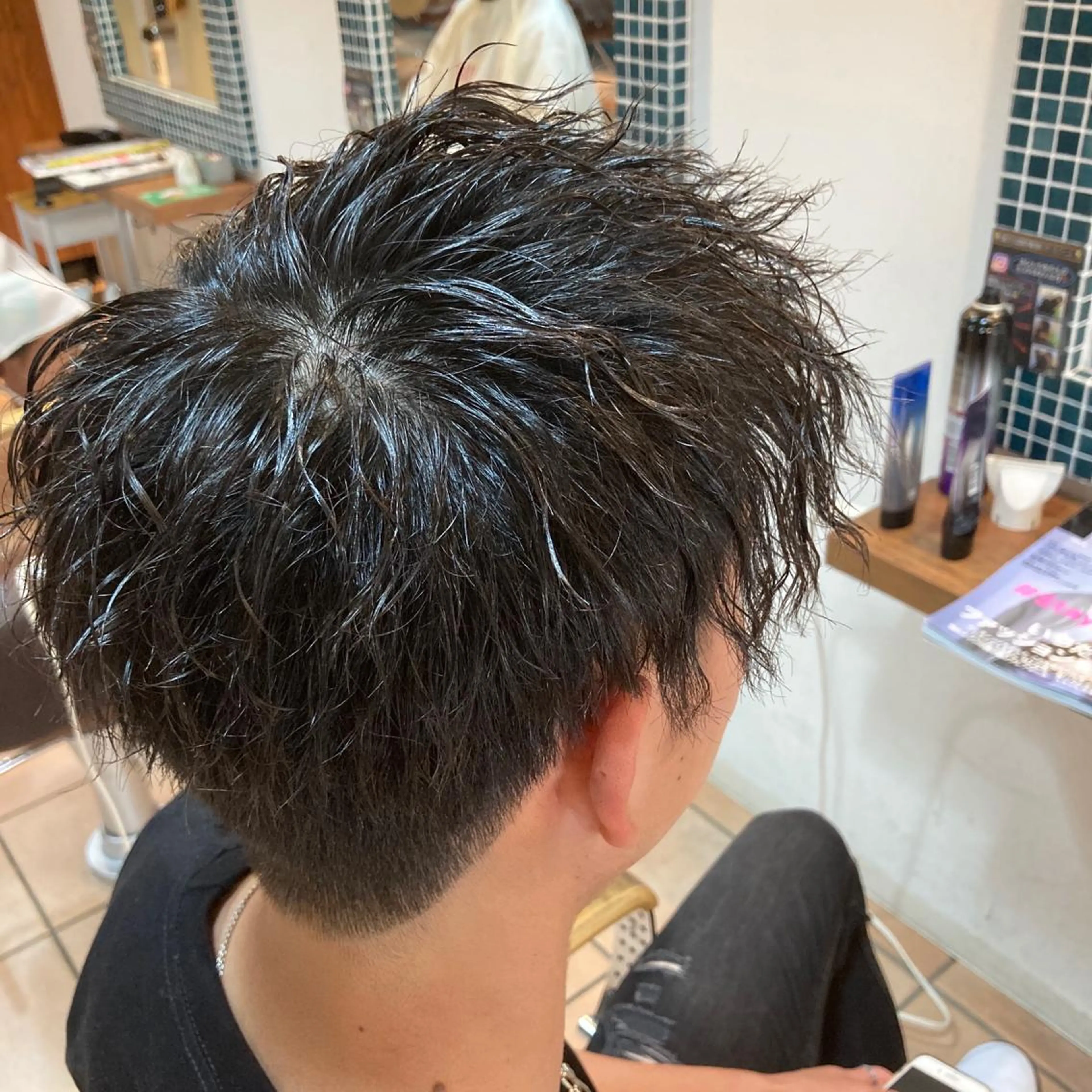 ショート パーマ メンズ カット パーマ トリートメント ⭕️メンズ特化 村上　陸⭕️のヘアスタイル