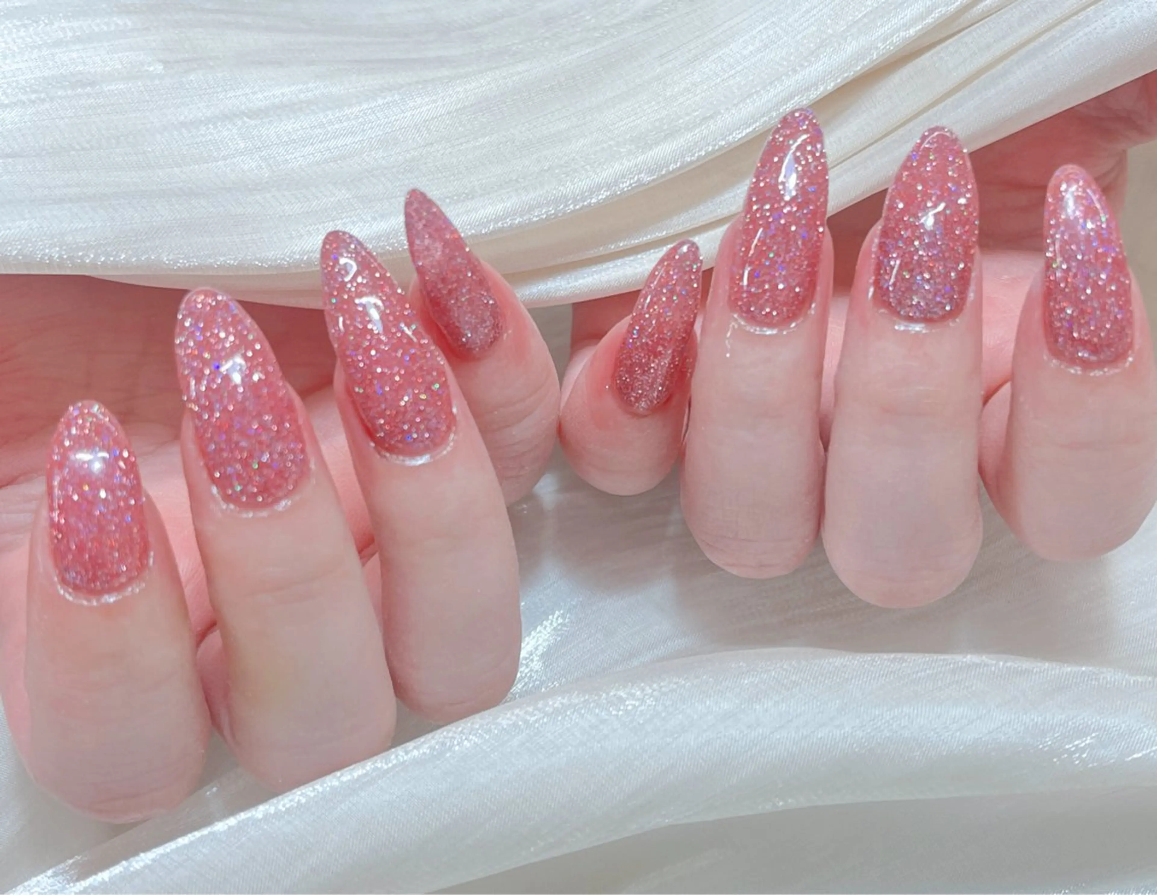 ネイル キラキラネイル 持ち込み ワンカラーネイル ハンドネイル candy nail 韓国風ワンホンネイルのネイルデザイン