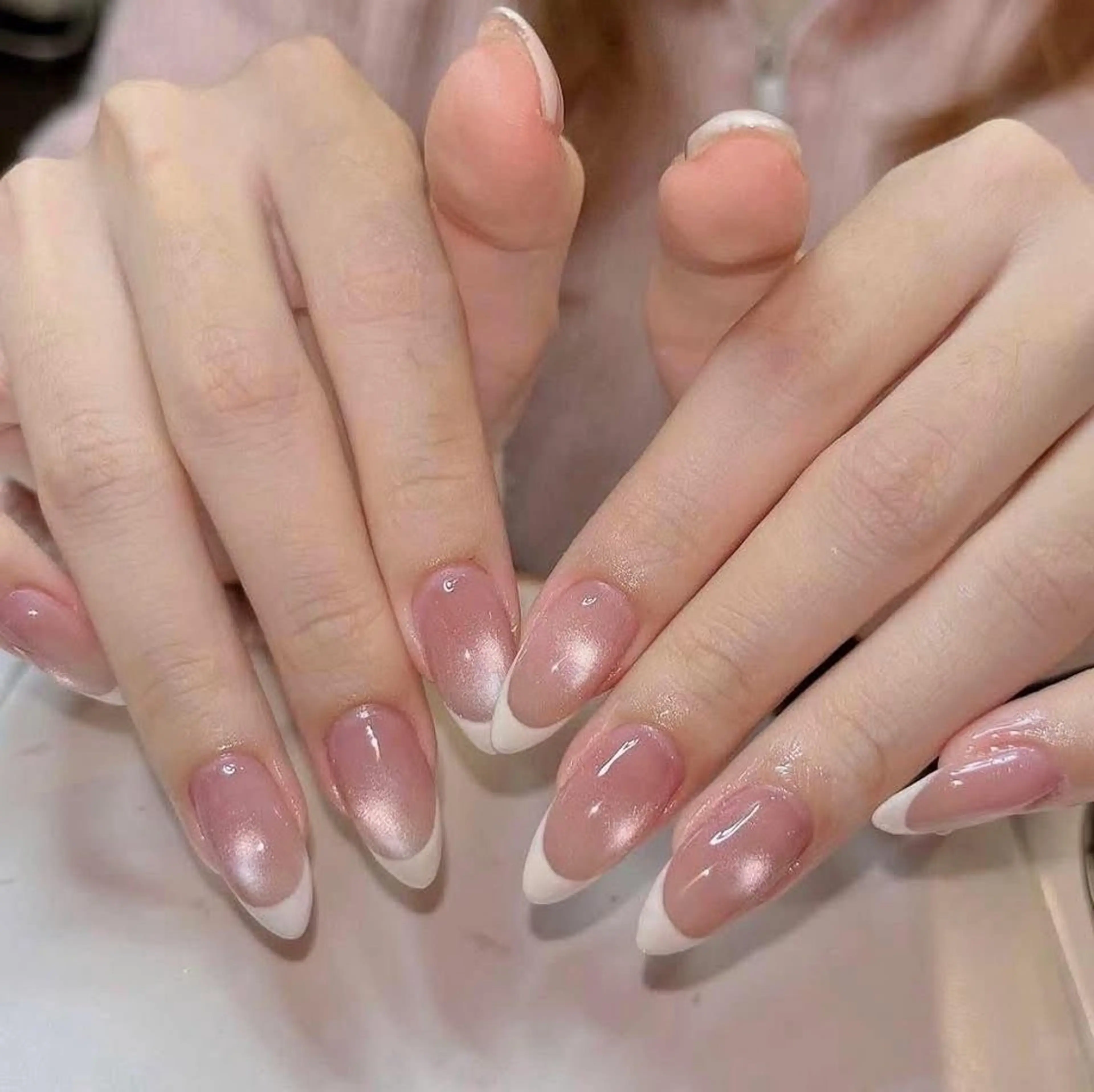 ネイル 長さ出し フレンチネイル グラデーション 卒業式 マグネットネイル ハンドネイル ハンドケア MIHANA NAILのネイルデザイン