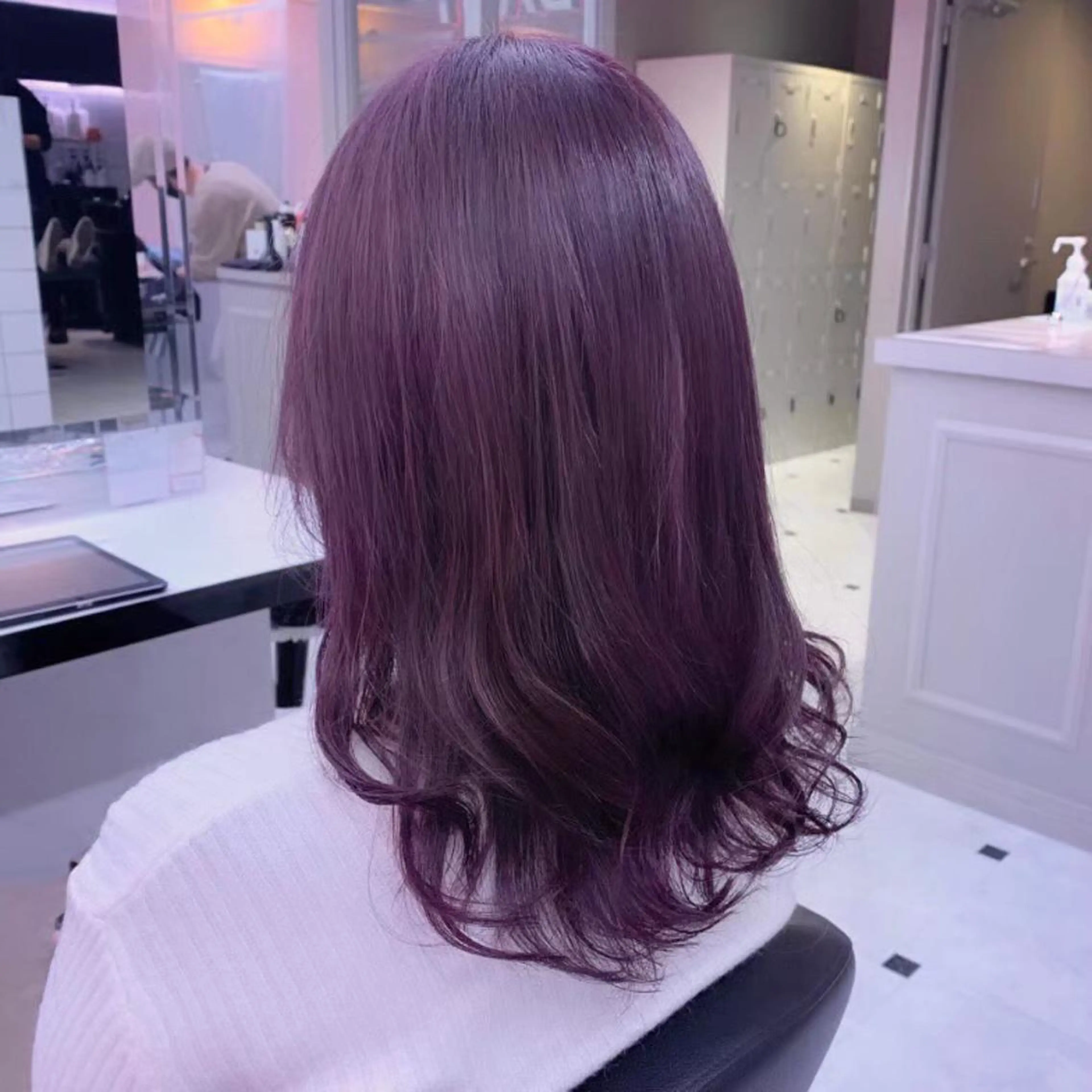 ミディアム カラー ヘアアレンジ ダブルカラー ラベンダーカラー ピンクカラー 透明感/艶髪/💖 トレンドスタイル💖のヘアスタイル