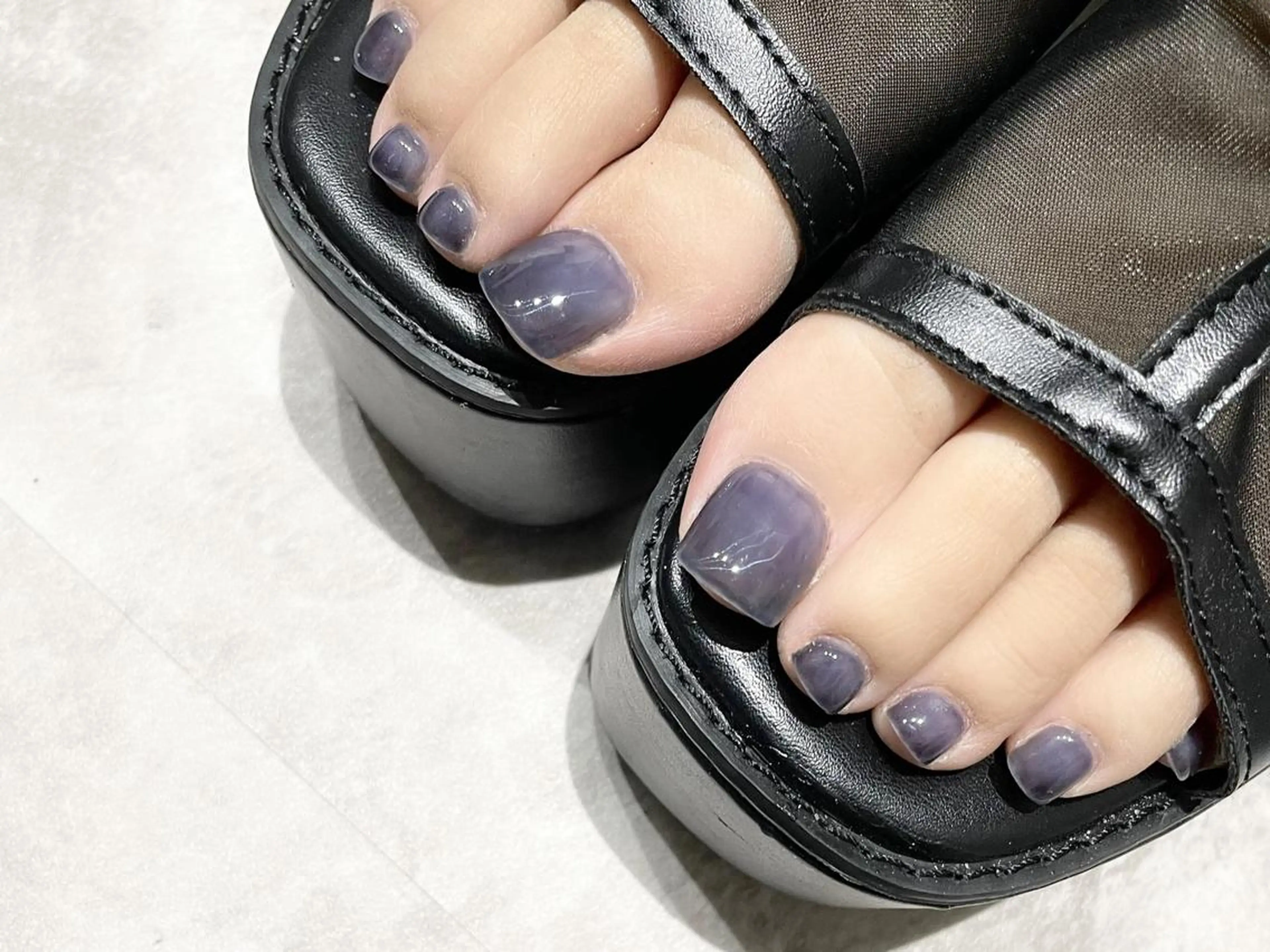 【オフ無し】フットネイル ワンカラー👣🎀の写真