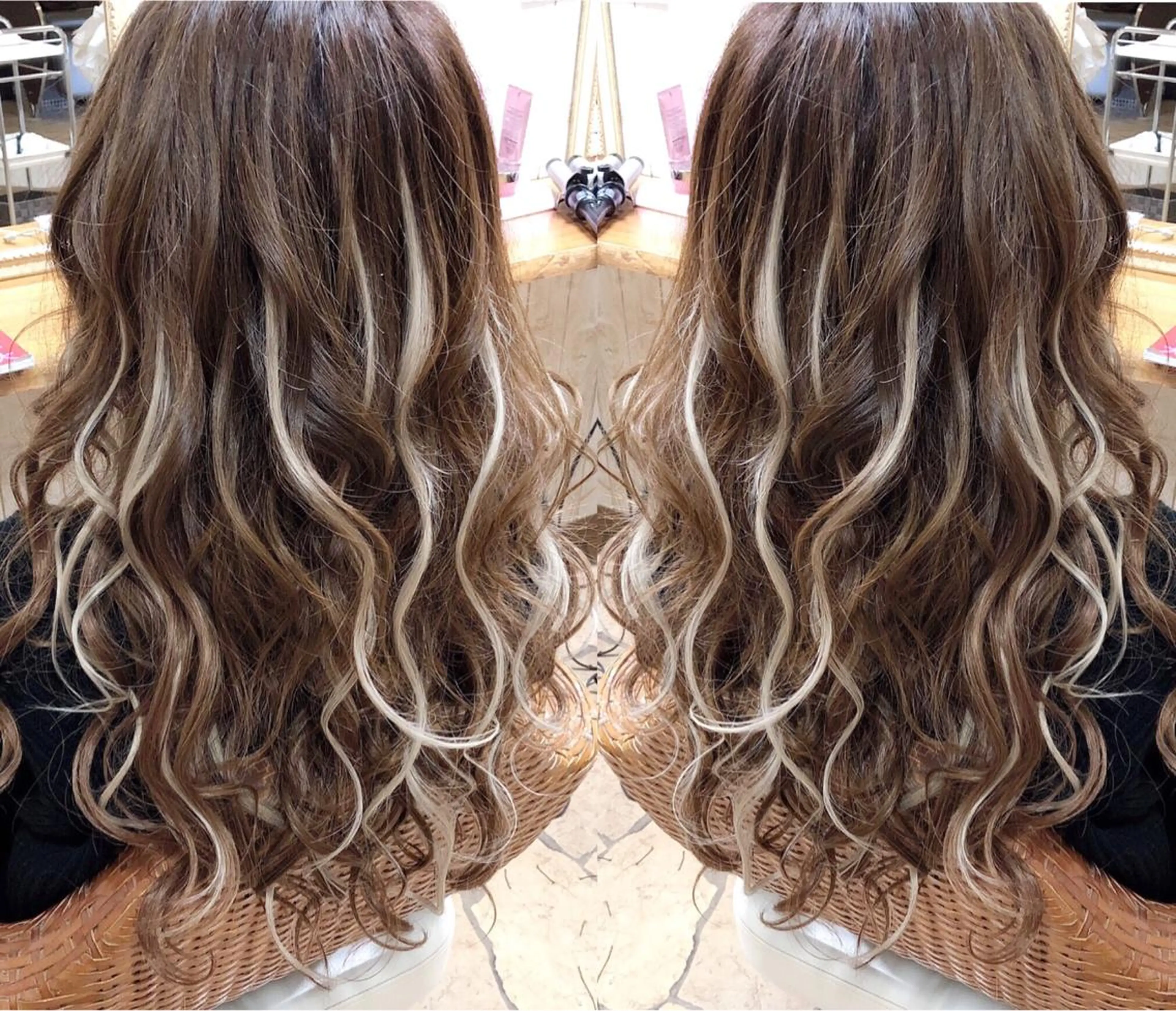 ロング カラー ヘアカラー トリートメント エクステ kr2s アメ村のヘアスタイル