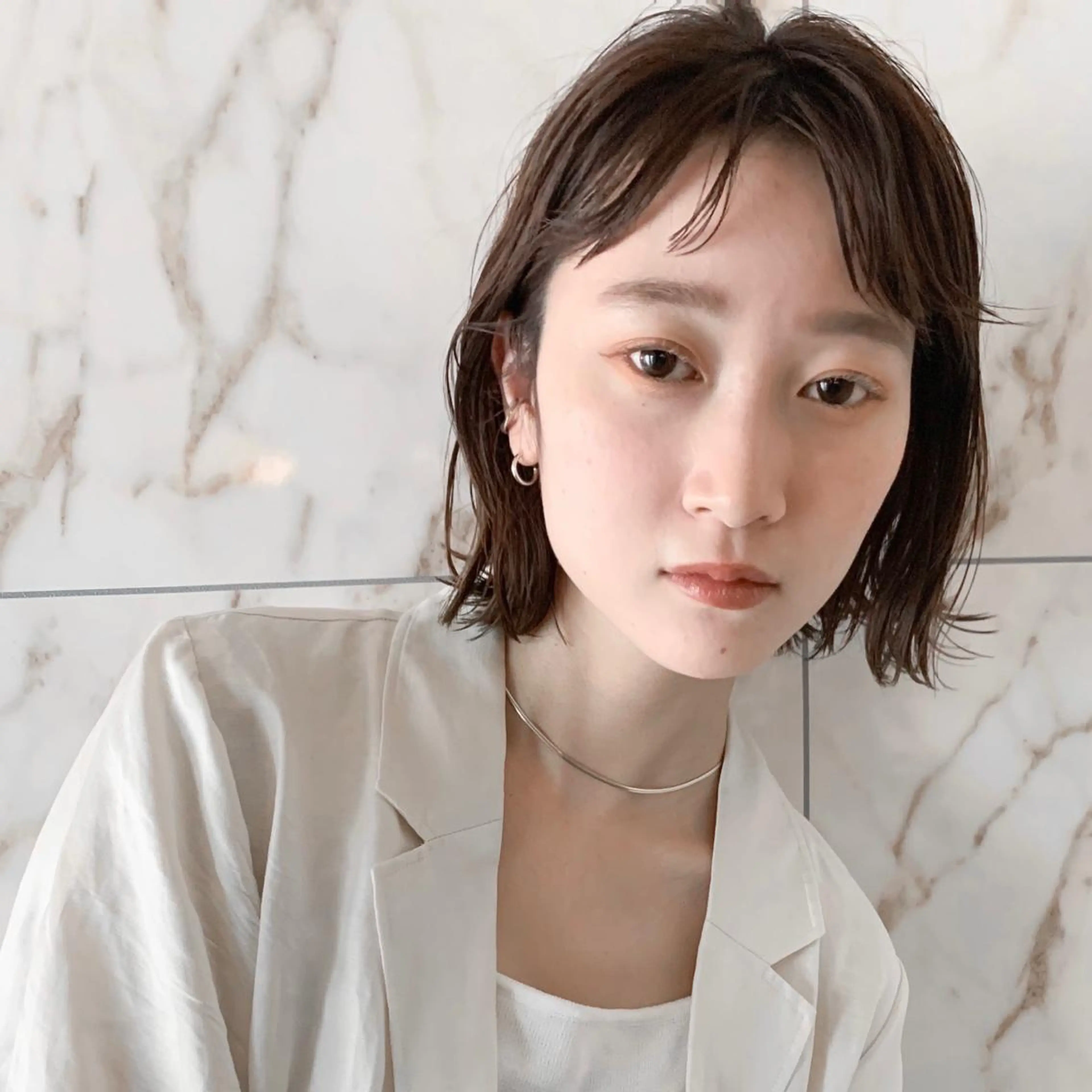 ショート カラー ショートボブ ボブ シースルーバング ショートヘア 王子田 隼のヘアスタイル