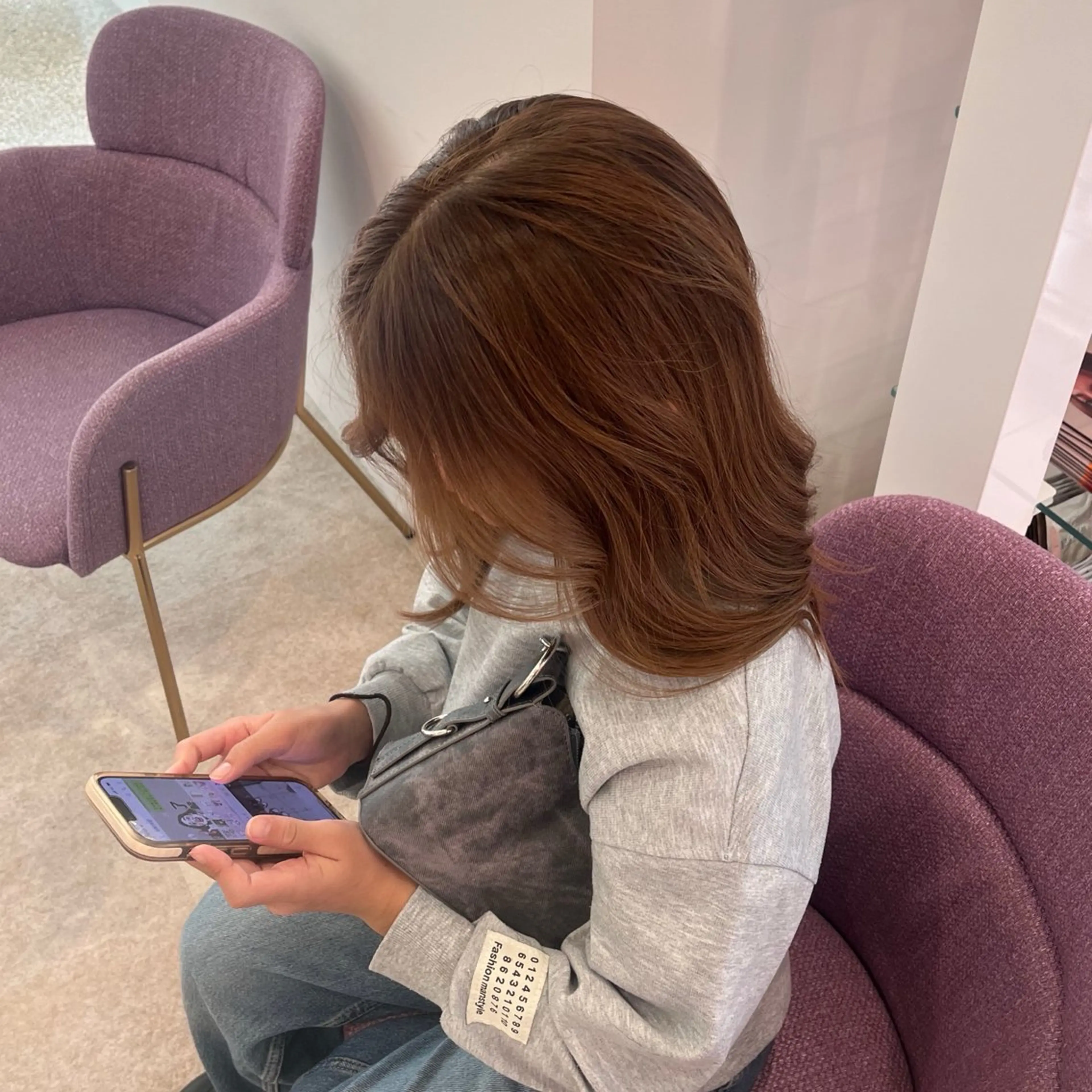 セミロング カラー キッズ 望愛/レイヤー/ハイ トーン/デザインのヘアスタイル