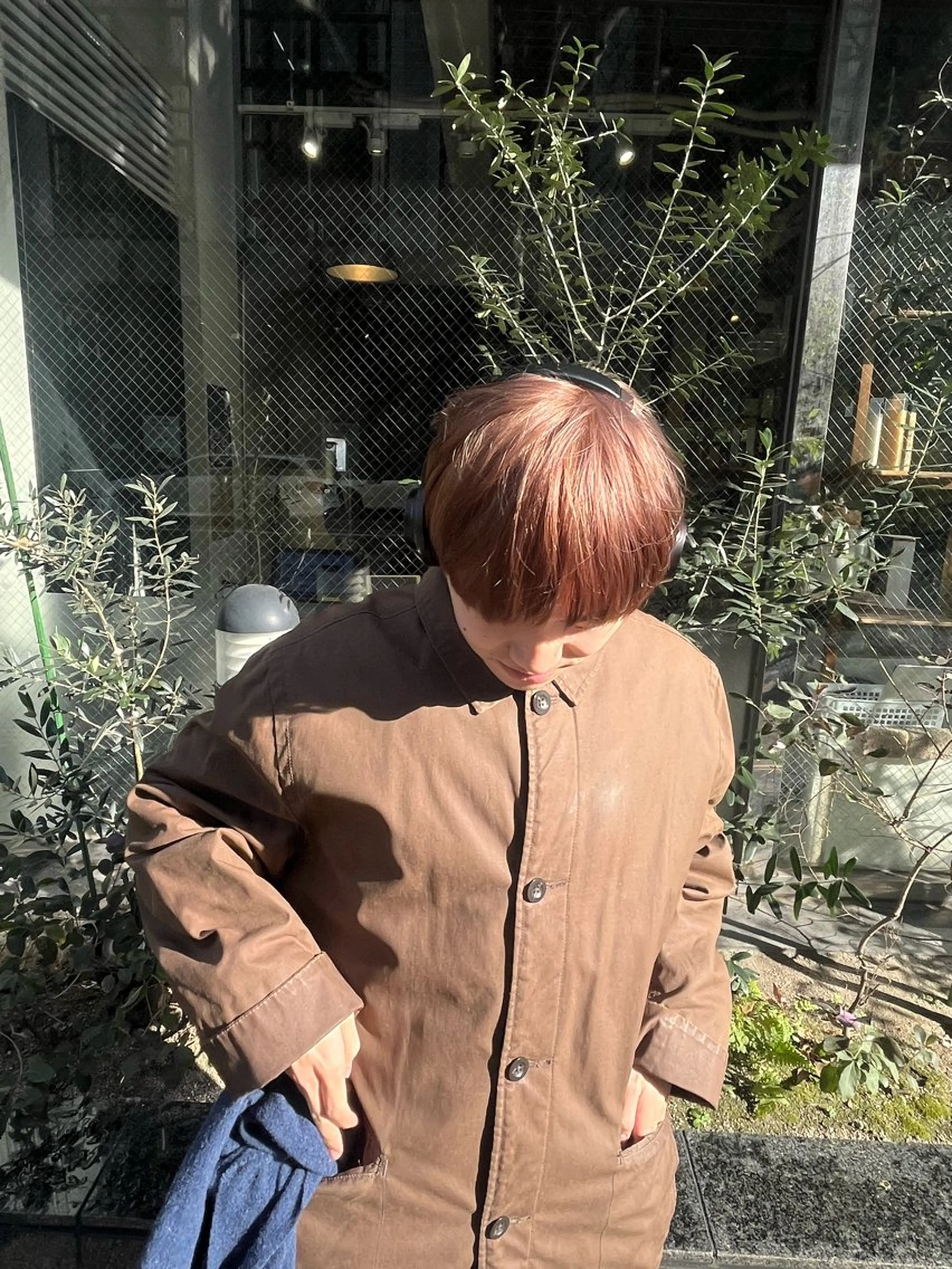 ショート カラー メンズ メンズブリーチ ベージュカラー ブリーチ えんぐちとも／透明感 カラー／博多ボブのヘアスタイル